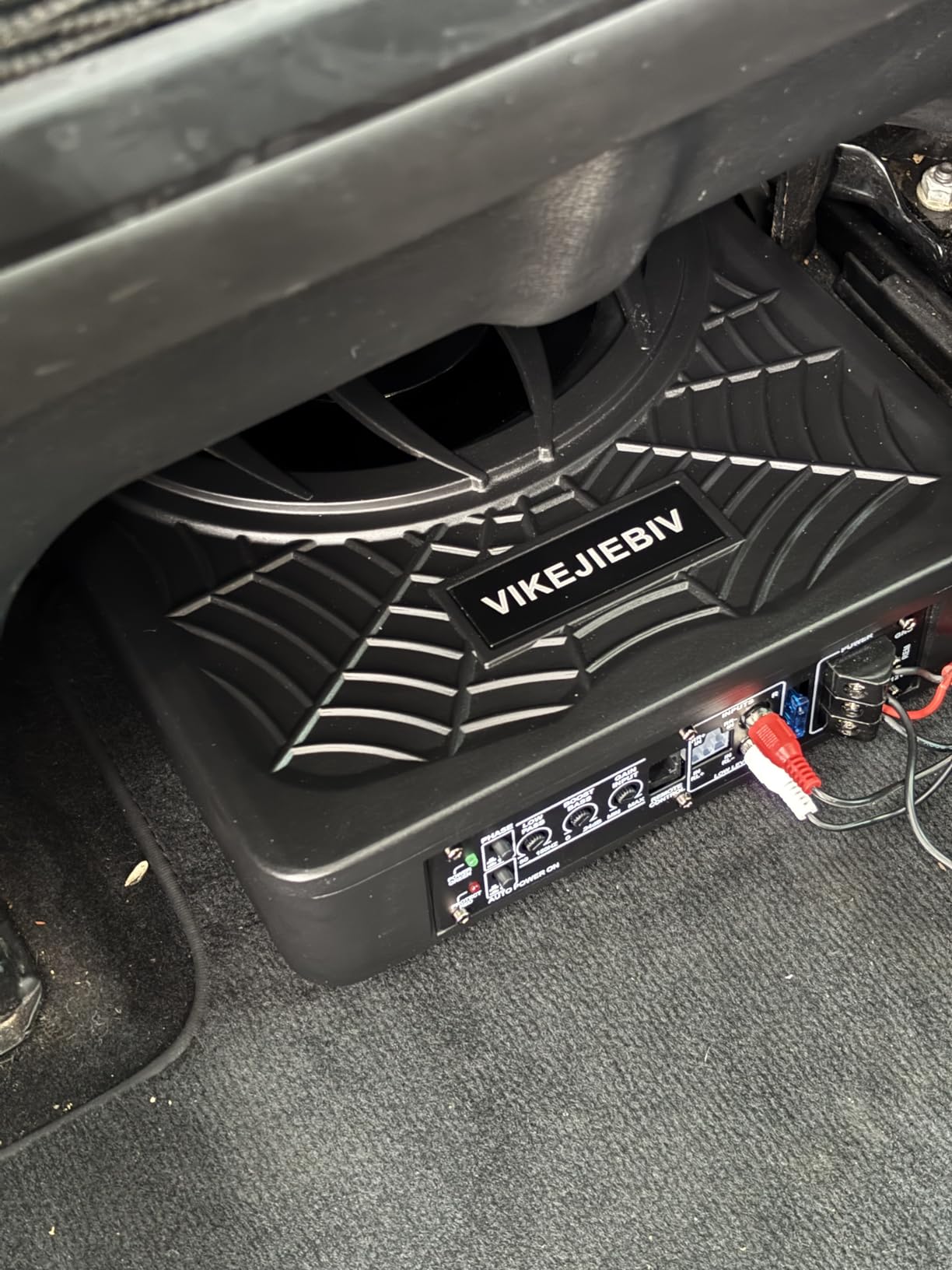 1200W Subwoofer, Slim Underseat Car Subwoofer and Amp Package with Ambient Light, Individual Control for Low Pass/Gain/Boost Bass, Loud Stereo Sound, Deep Bass Perfect for Truck/SUV/Jeep/MPV (Black) customer photo 1