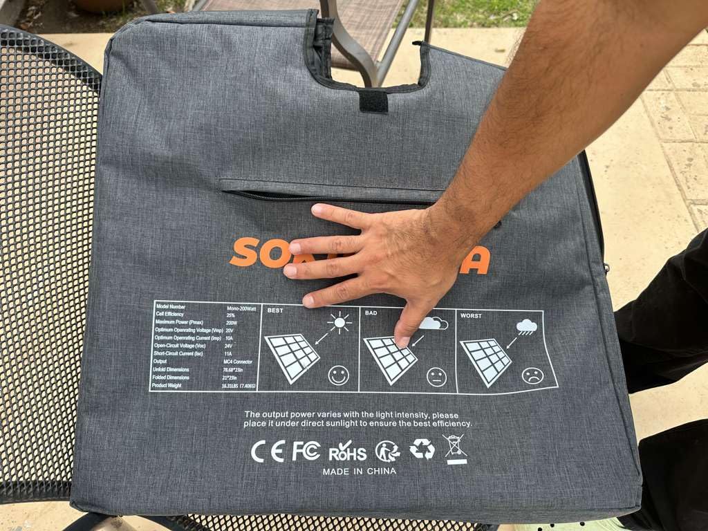 N-Type 16BB 200W Portable Solar Panel for EF/Jackery/Bluetti/Anker Power Station 20V Foldable Solar Panel 25% High Efficiency IP68 Waterproof for Outdoor Trip RV Camping Blackout Off Grid customer photo 2