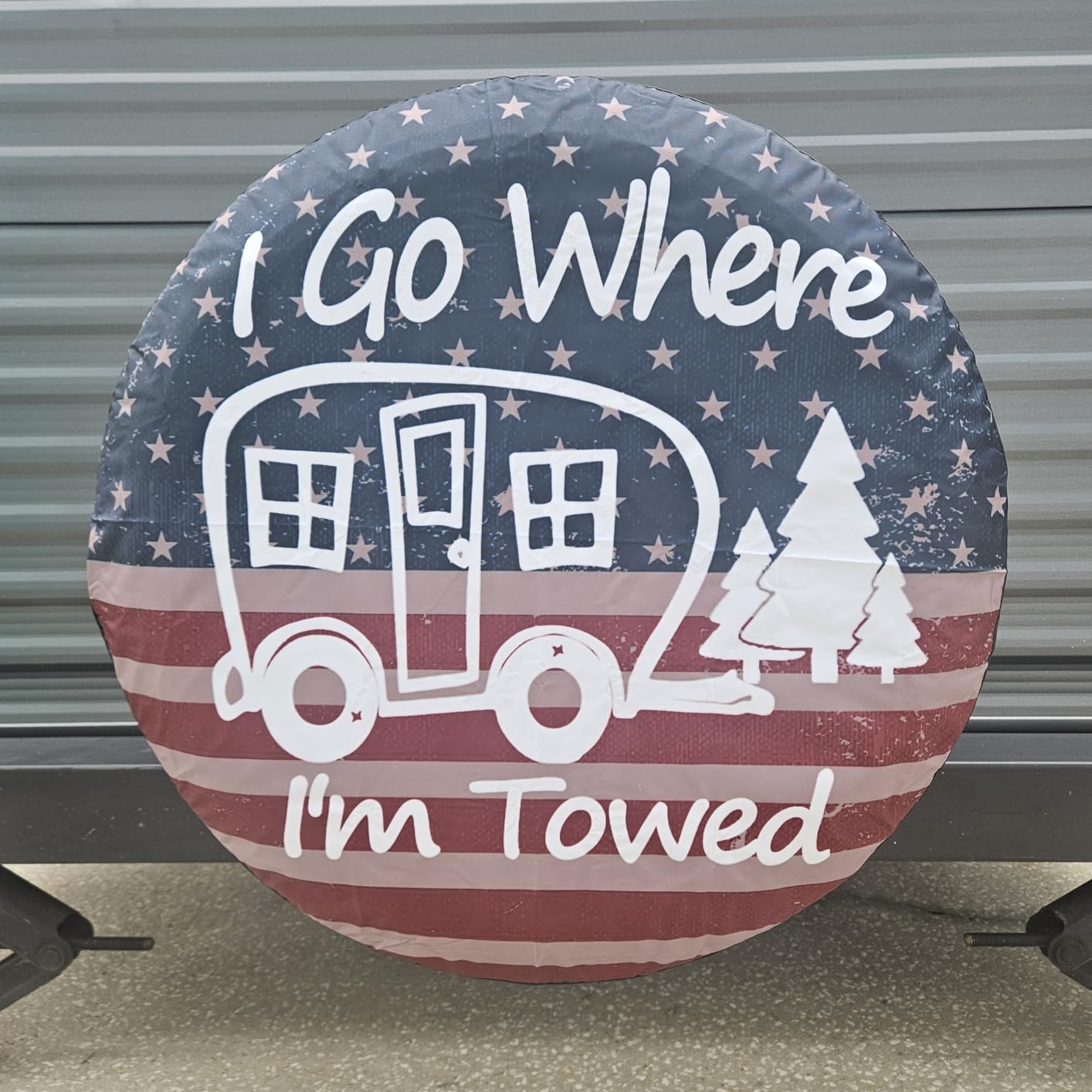 Spare Tire Cover American Flag Waterproof Dust-Proof Universal 14 Inch Wheel Protectors Camper Tire Cover Fit for RV Trailer Truck Jeep SUV Rav4 Motorhome Travel Trailer Accessories customer photo 1