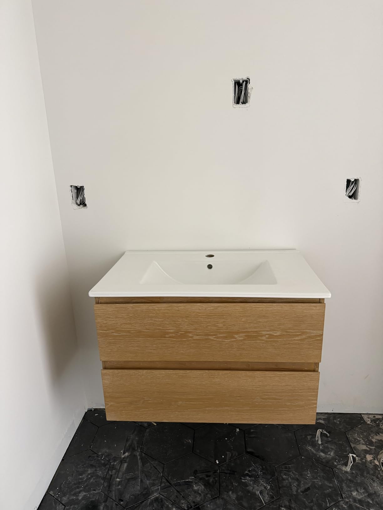 DeerValley 72'' Bathroom Vanity with Double Sink Top, Pre-Assembled Modern Wood Bathroom Cabinet Sink Combo with Backsplash, Soft Closing Doors, Multifunctional Storage Space Vanity (White) customer photo 1