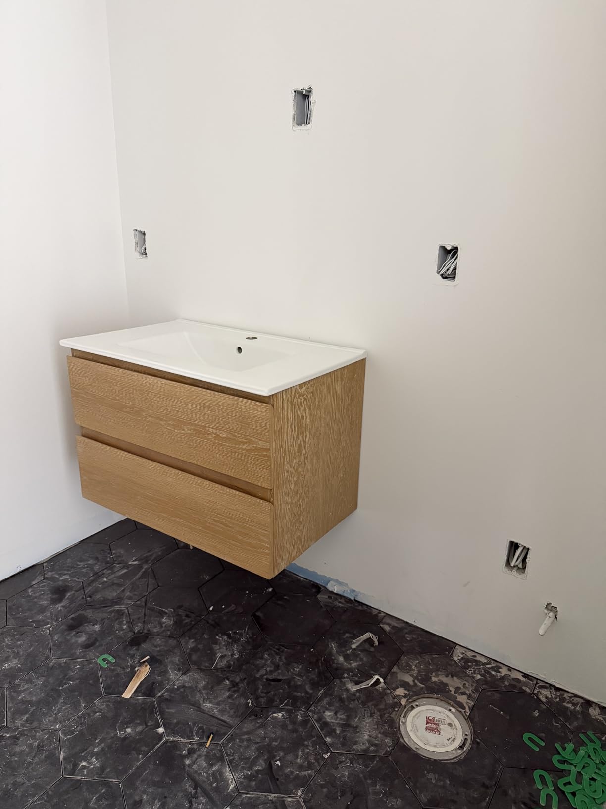 DeerValley 72'' Bathroom Vanity with Double Sink Top, Pre-Assembled Modern Wood Bathroom Cabinet Sink Combo with Backsplash, Soft Closing Doors, Multifunctional Storage Space Vanity (White) customer photo 2