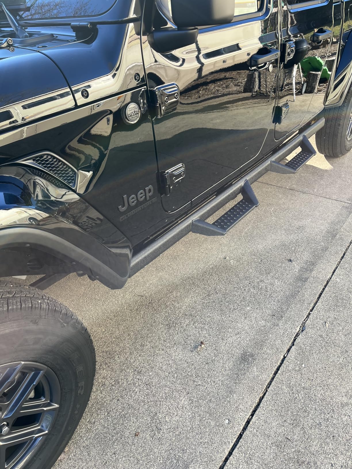 BINARY STAR Curve Design Running Boards Compatible with Vehicle 2018-2026 Jeep Wrangler JL 4 Door, JL Rock Rails Sliders Drop Down Side Steps, Wrangler JL Nerf Bars Step Bars Made with Carbon Steel. customer photo 1