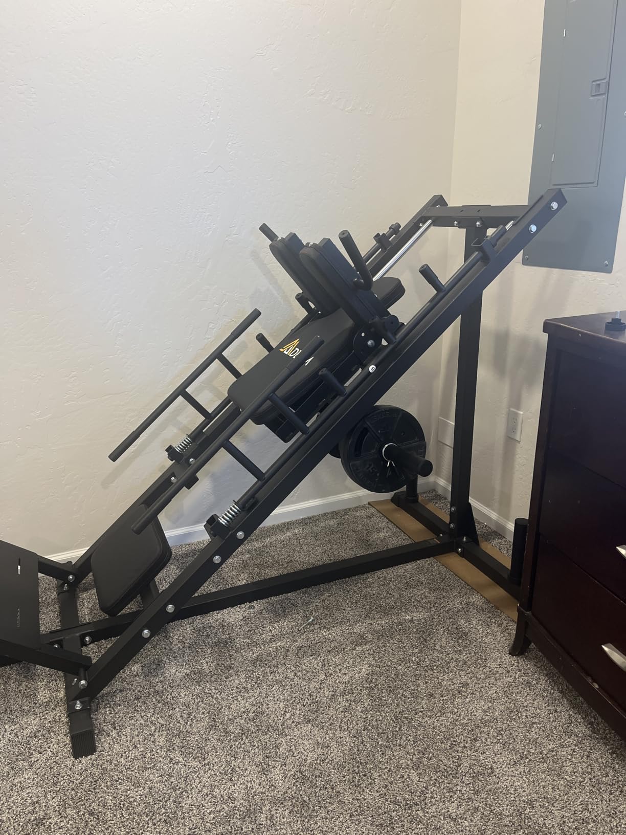 Mdeam Leg Press Hack Squat Machine, Leg Press Machine with Linear Bearing 45-Degree Hack Squat Machine for Gym Home Lower Body Strength Training for Quads, Hamstring, Glutes, Calves customer photo 1