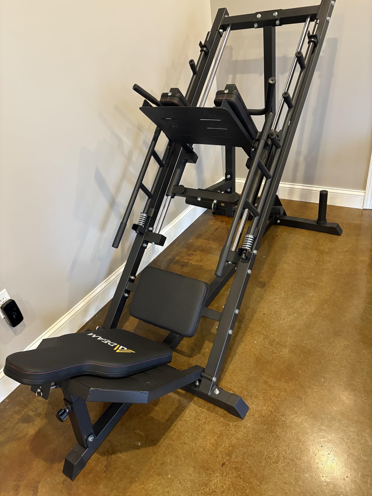 Mdeam Leg Press Hack Squat Machine, Leg Press Machine with Linear Bearing 45-Degree Hack Squat Machine for Gym Home Lower Body Strength Training for Quads, Hamstring, Glutes, Calves customer photo 2