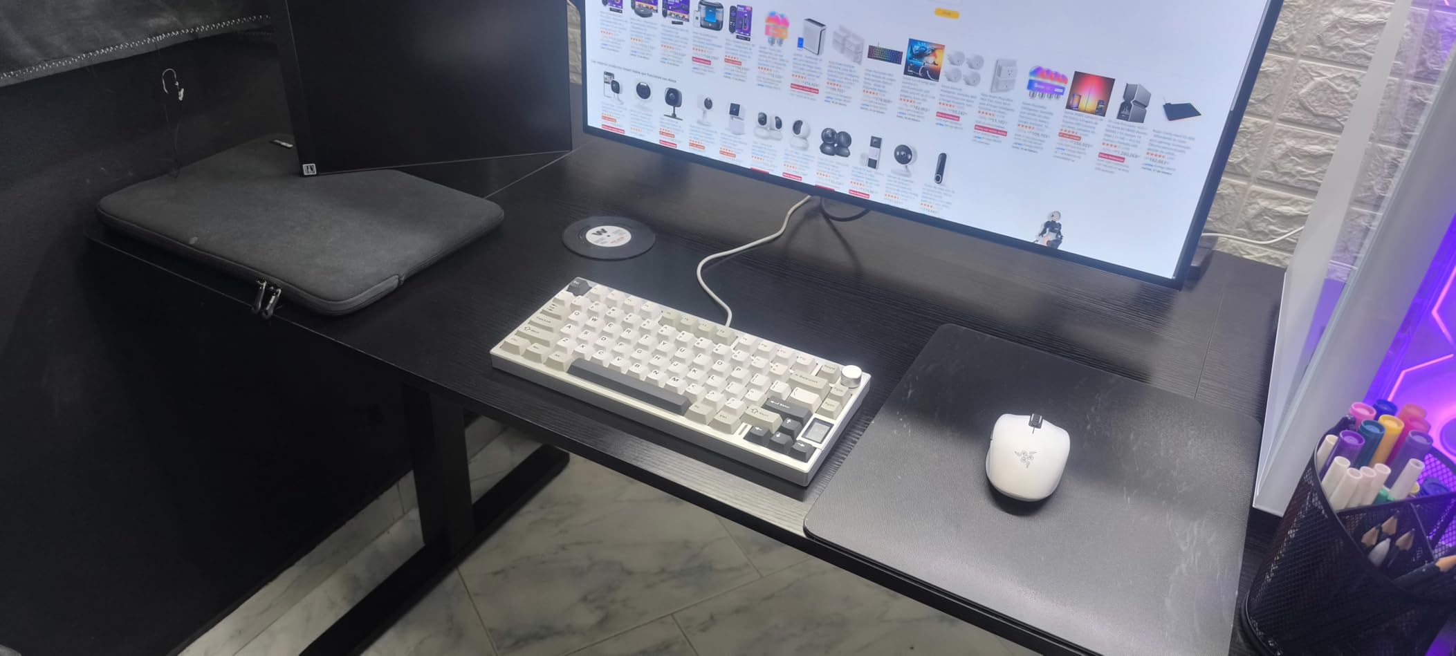 Huuger 55 x 28 Large Electric Standing Desk, Height Adjustable Computer Desk, 27.6