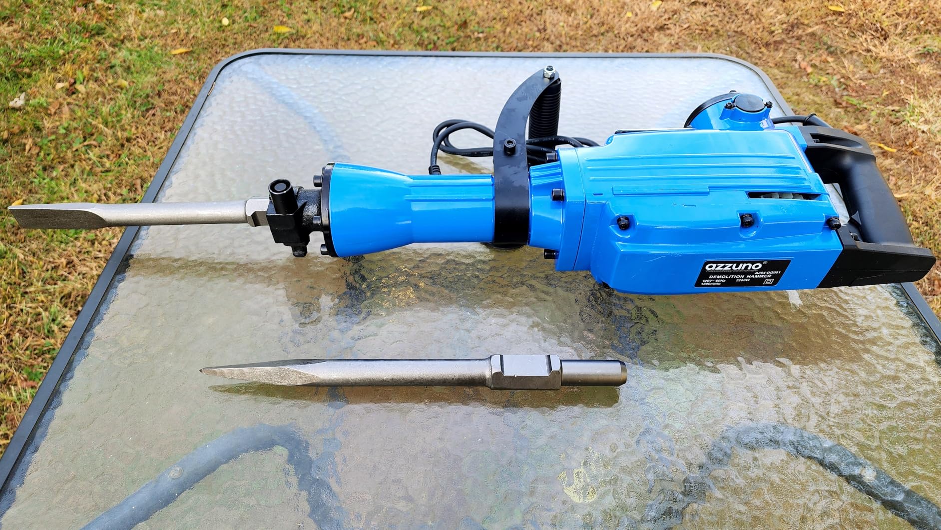 AZZUNO 2200W Demolition Jack Hammer Electric Concrete Breaker Heavy Duty, Corded Power Rotary Hammer Drill with 2pcs Chisel Bit Chipping & Case customer photo 1