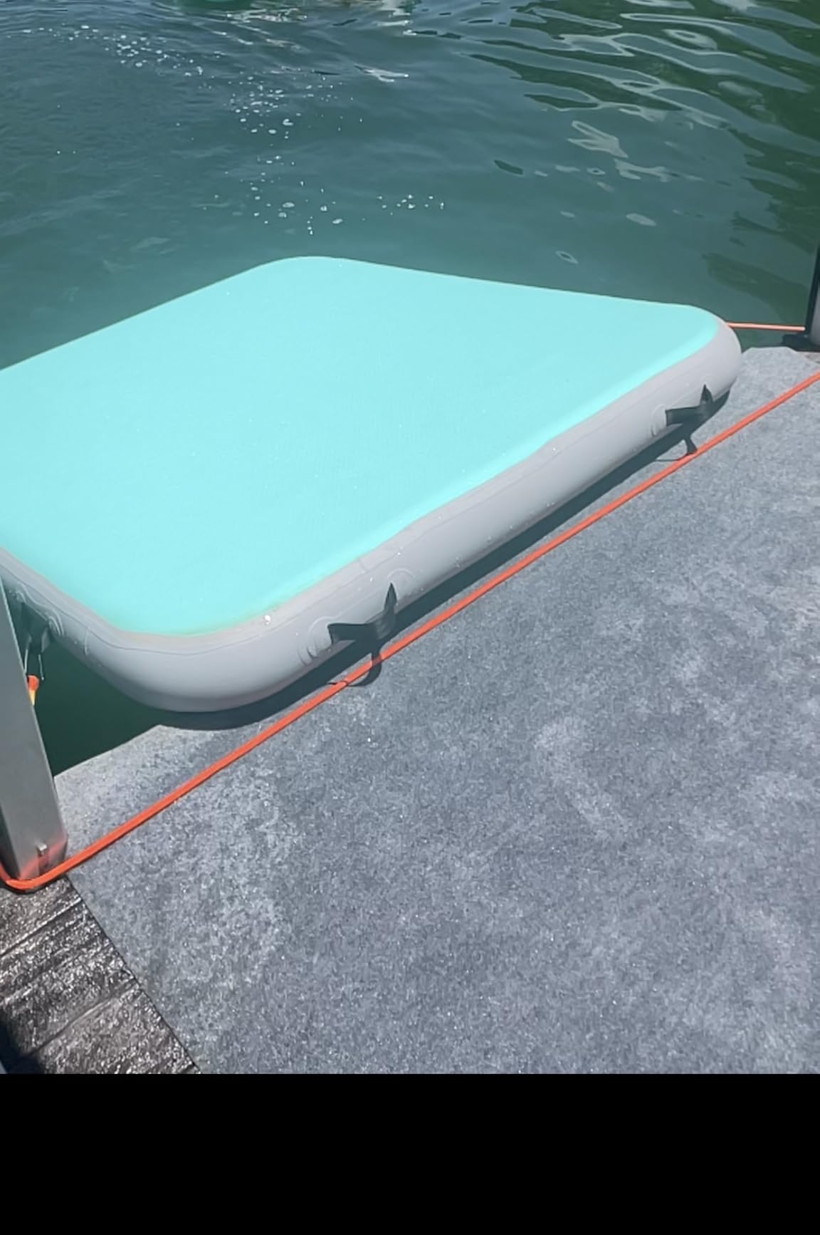 Inflatable Floating Dock with Ramp 5ft/6ft/8ft/10ft Inflatable Dock Floating Platform, Floating Island Mat Boat Float Lake Floats, Large Rafts Floaties for Adult Pool Ocean Beach Boat Parties customer photo 2
