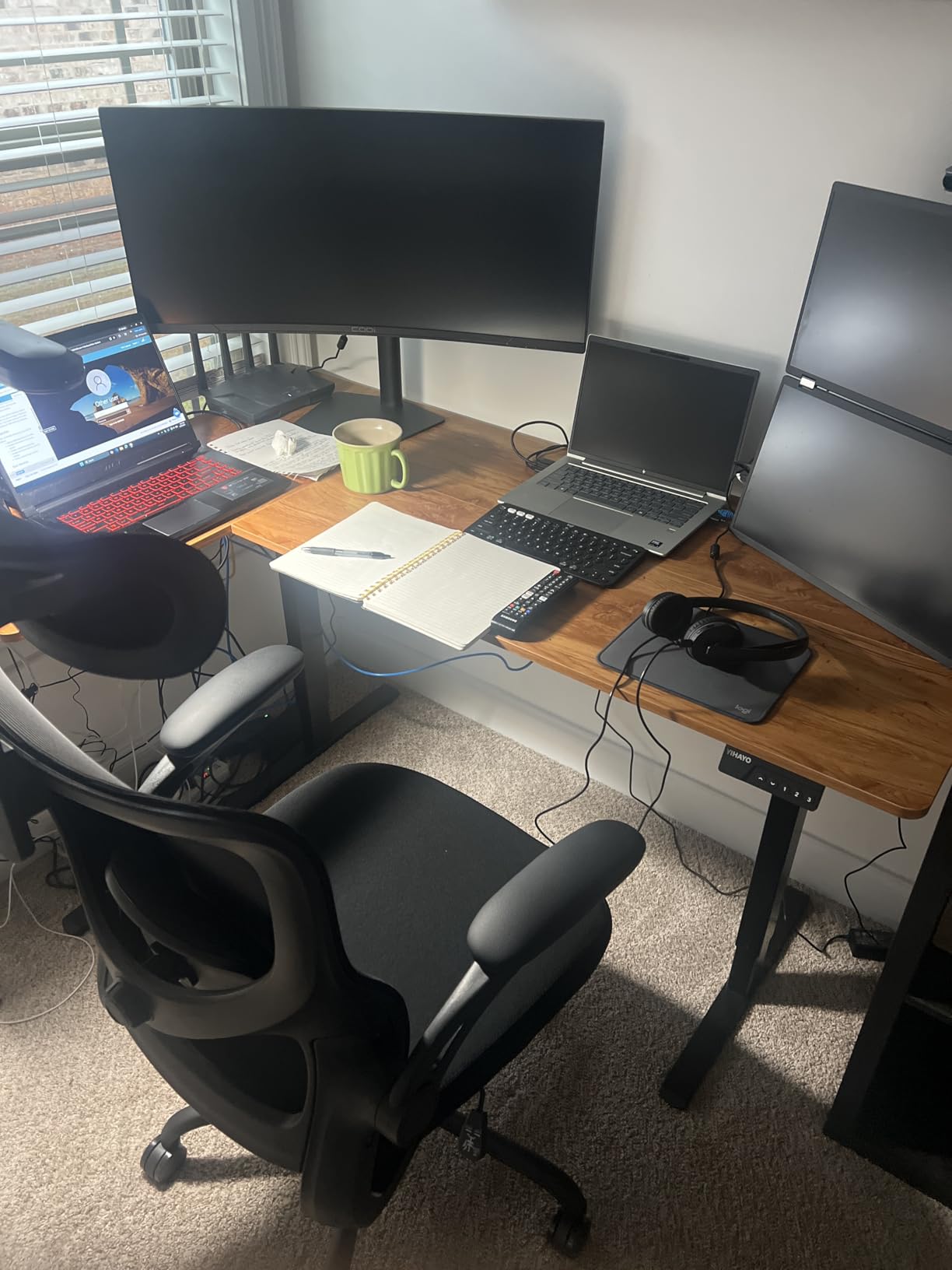 Marsail Drafting Chair, Tall Office Chair with 2D Lumbar Support, Standing Desk Chair,High Office Chair with Padded Flip-Up Armrests & Adjustable Footrest Ring, Ebony customer photo 2