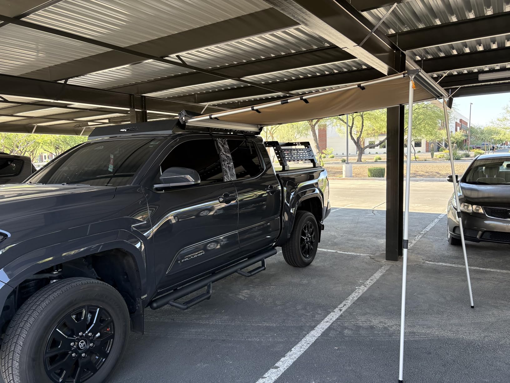 JOYTUTUS 270 Awning - 125 SQ. FT Freestanding All-Weather Side Canopy, Vehicle Awning UV50+, Waterproof PU10000mm, Adjustable for SUV/Truck/Van Driver Side, Wind Resistant customer photo 2