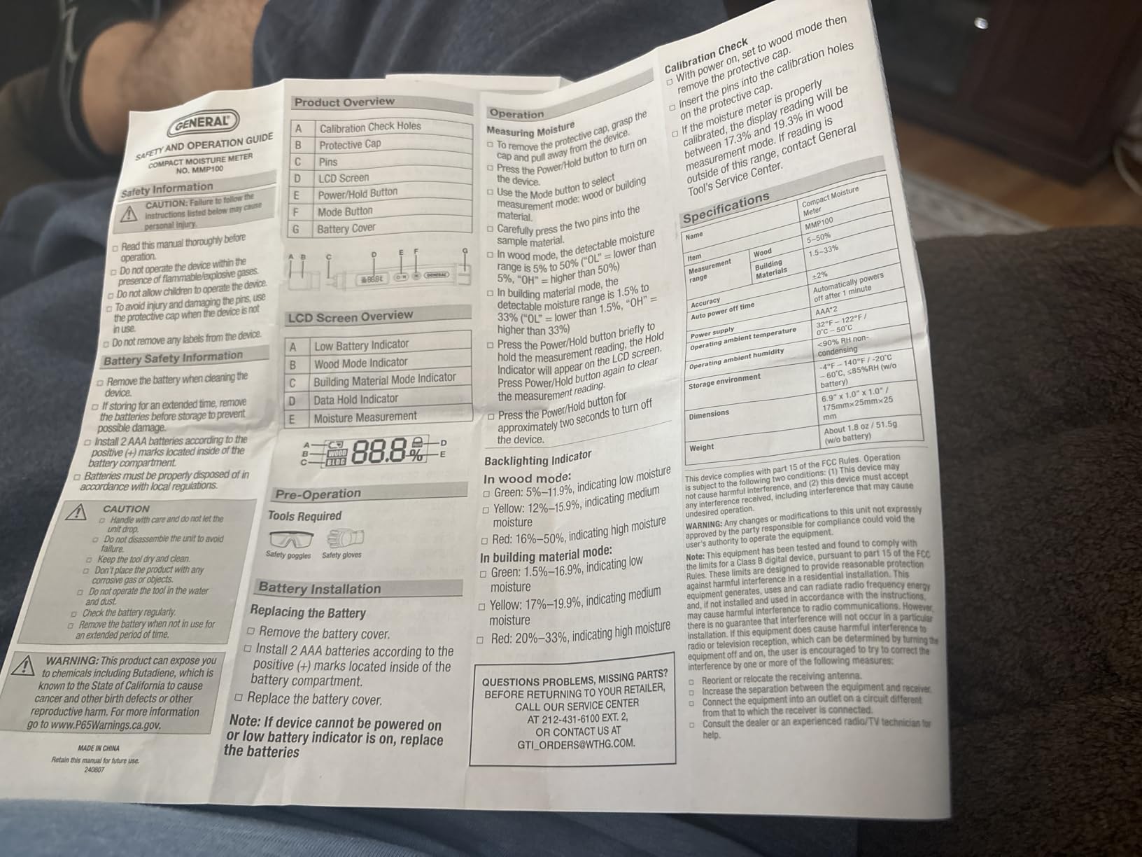 General Tools Compact Digital Moisture Meter MMP100 - Pin-Style Tool Detects Moisture in Wood and Building Materials customer photo 1