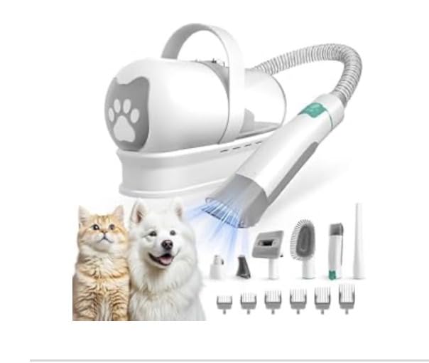 Dog Grooming Kit, Pet Grooming Vacuum with Pet Clipper Nail Grinder, Dog Hair Vacuum with 6 Pet Grooming Tools for Dogs Cats Shedding Grooming customer photo 2