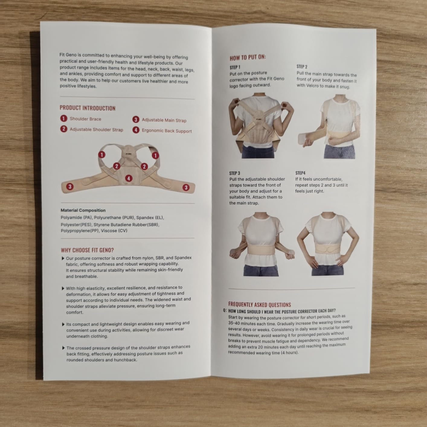 Fit Geno Posture Corrector for Women: Adjustable Lightweight Upper Back Brace for Neck Shoulder & Upper Back Pain Relief - Improve Posture Correct Hunchback Slouching Kyphosis Invisible Under Clothes (M/L Under Bust 32