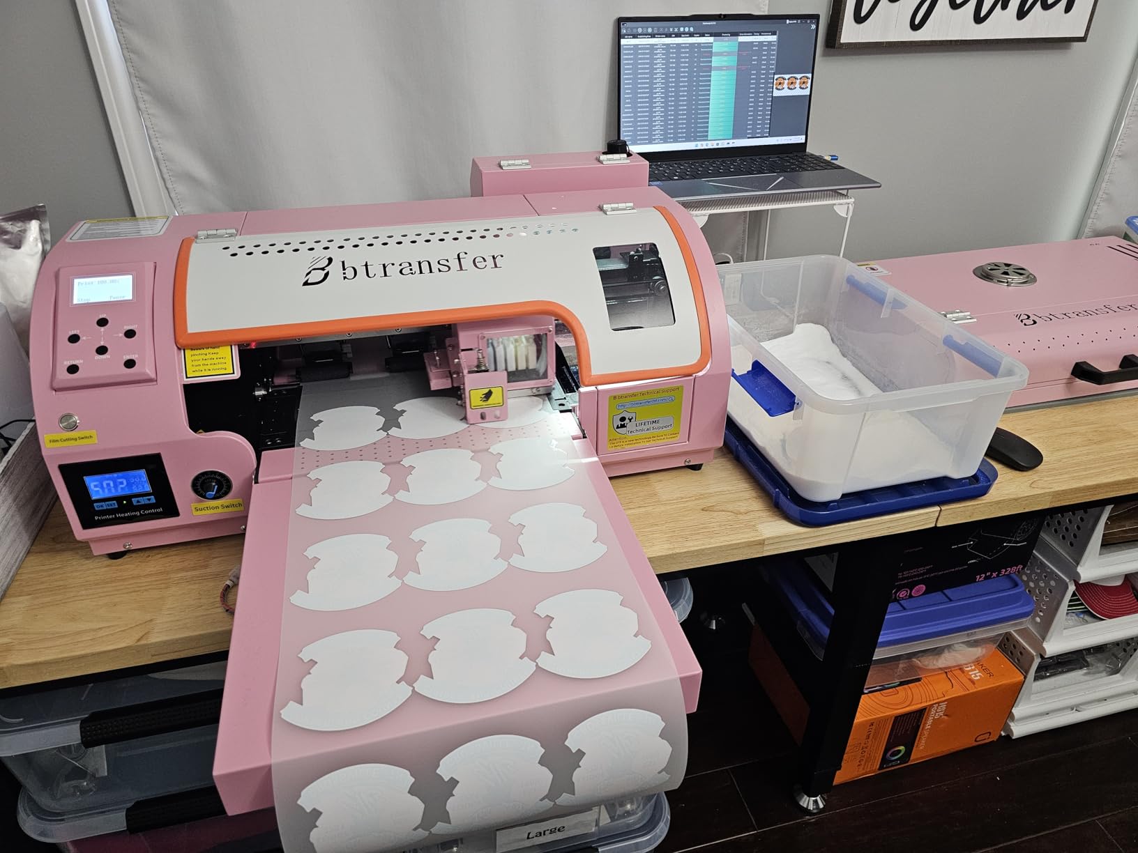 A3 M1630 Pro DTF Printer Bundle Auto Maintenance&Cutter for T-Shirt Direct to Film Printing,White Ink Circulation Heat Transfer Home Use Machine for Fabric(Printer,Oven,Laptop,Supplies) customer photo 1