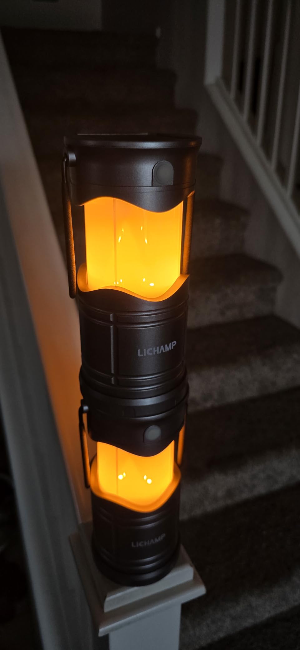 Lichamp 4-Pack Solar Camping Lantern, USB Rechargeable LED Lanterns Battery Powered Pop Up Flashlight Lamps with Three Modes Power for Power Outages Hurricane Supplies Emergency Indoor & Outdoor customer photo 2