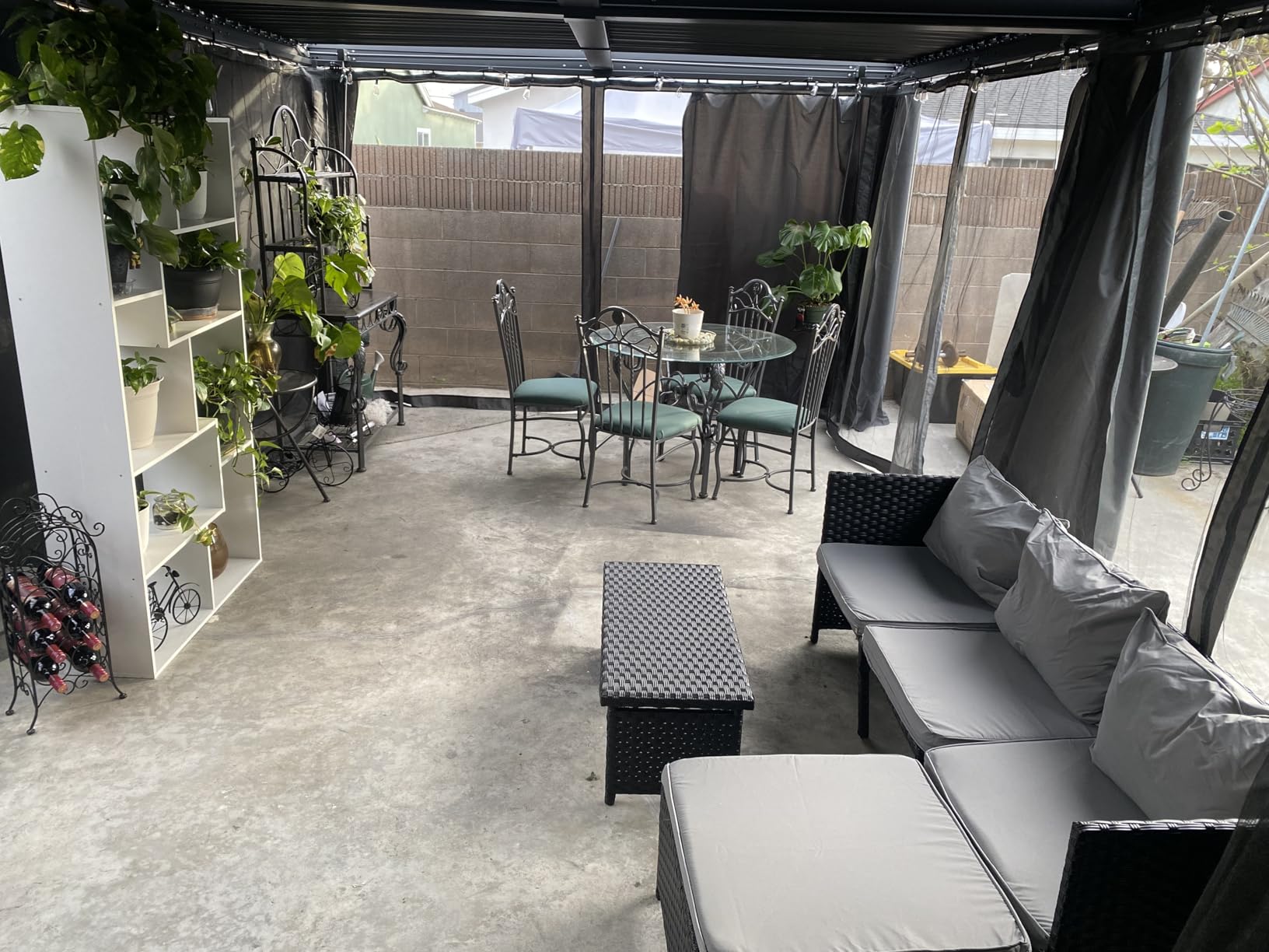 Louvered Pergola, 10' x 12' Outdoor Pergola, Metal Patio Gazebo with Adjustable Louvers Roof and Gutter System, Metal Hardtop Gazebo for Patio, Backyard, Deck, Garden, Dark Gray customer photo 2