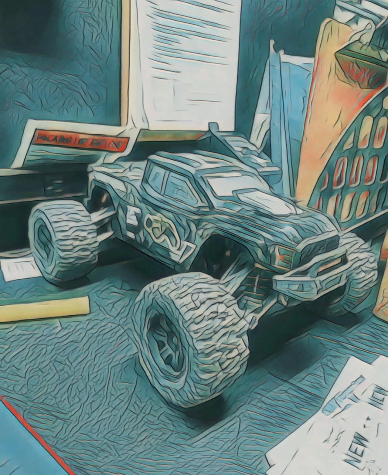 RIAARIO 1/10 Brushless RC Cars, Monster Truck, 50+ MPH, 4WD, Waterproof, Carbon Fiber, Black, Ages 8+ customer photo 1