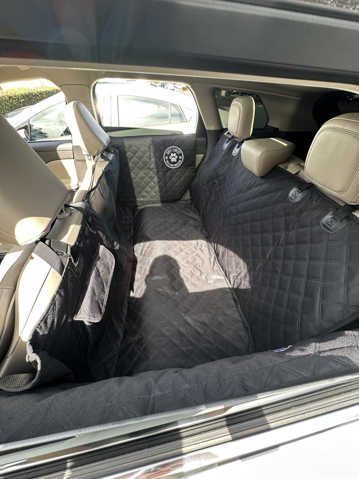 Ruff Liners Large Dog Seat Cover, Black - Back Seat Protector for Full-Size Trucks - Waterproof, Machine-Washable, Touch Fasteners, & Belt Slots - Heavy-Duty Dog Hammock customer photo 2