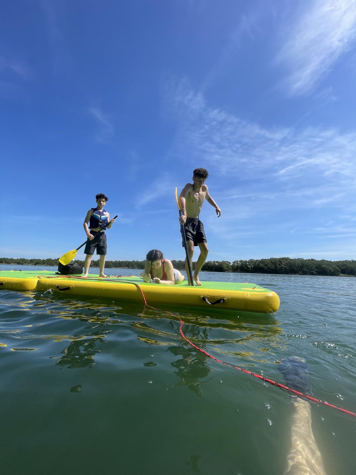 Inflatable Floating Dock for Lakes, Thick and Extra Wide Lake Floats for Adults, Non-Slip Air Dock Platform with Portable Carrying Bag, Floating Platform Island for Pool Beach Ocean (5 ft x 6.6 ft x 6in) customer photo 2
