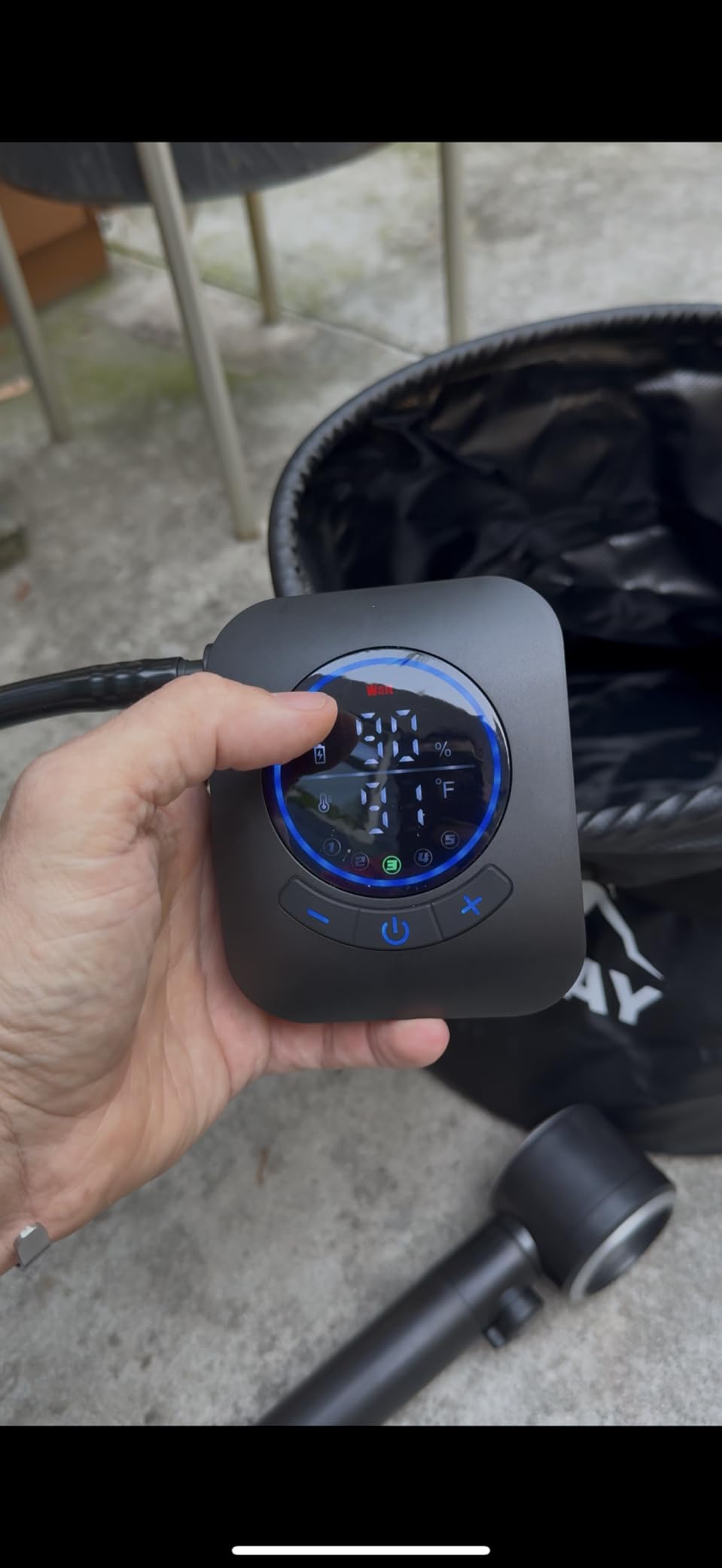 Portable Shower for Camping, 8000mAh Rechargeable Camping Shower Pump with XL Foldable Bucket, IPX8 Waterproof, Surrounding Water Inlet, 5 Pressure Modes Outdoor Shower Pump for Hiking, Travel, Pet customer photo 1