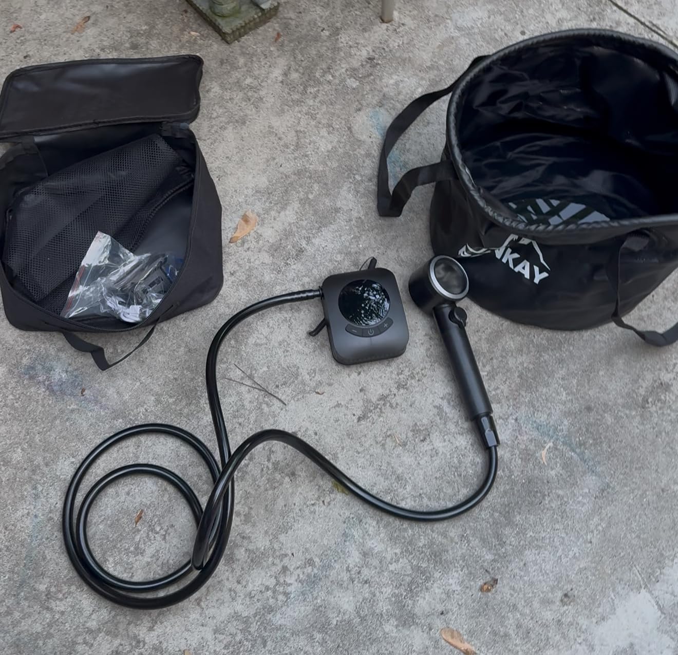 Portable Shower for Camping, 8000mAh Rechargeable Camping Shower Pump with XL Foldable Bucket, IPX8 Waterproof, Surrounding Water Inlet, 5 Pressure Modes Outdoor Shower Pump for Hiking, Travel, Pet customer photo 2