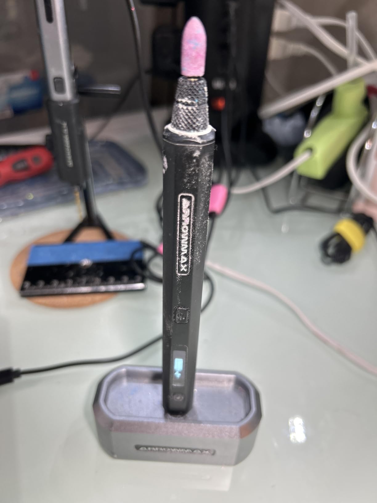 AM ARROWMAX Mini Engraving Pen: Ultimate Cordless Portable Tool for Artists & DIYers - Engrave 50+ Surfaces - Beginner Friendly - Engraving Pen for Bead, Metal, Wood, Glass and Plastic customer photo 2