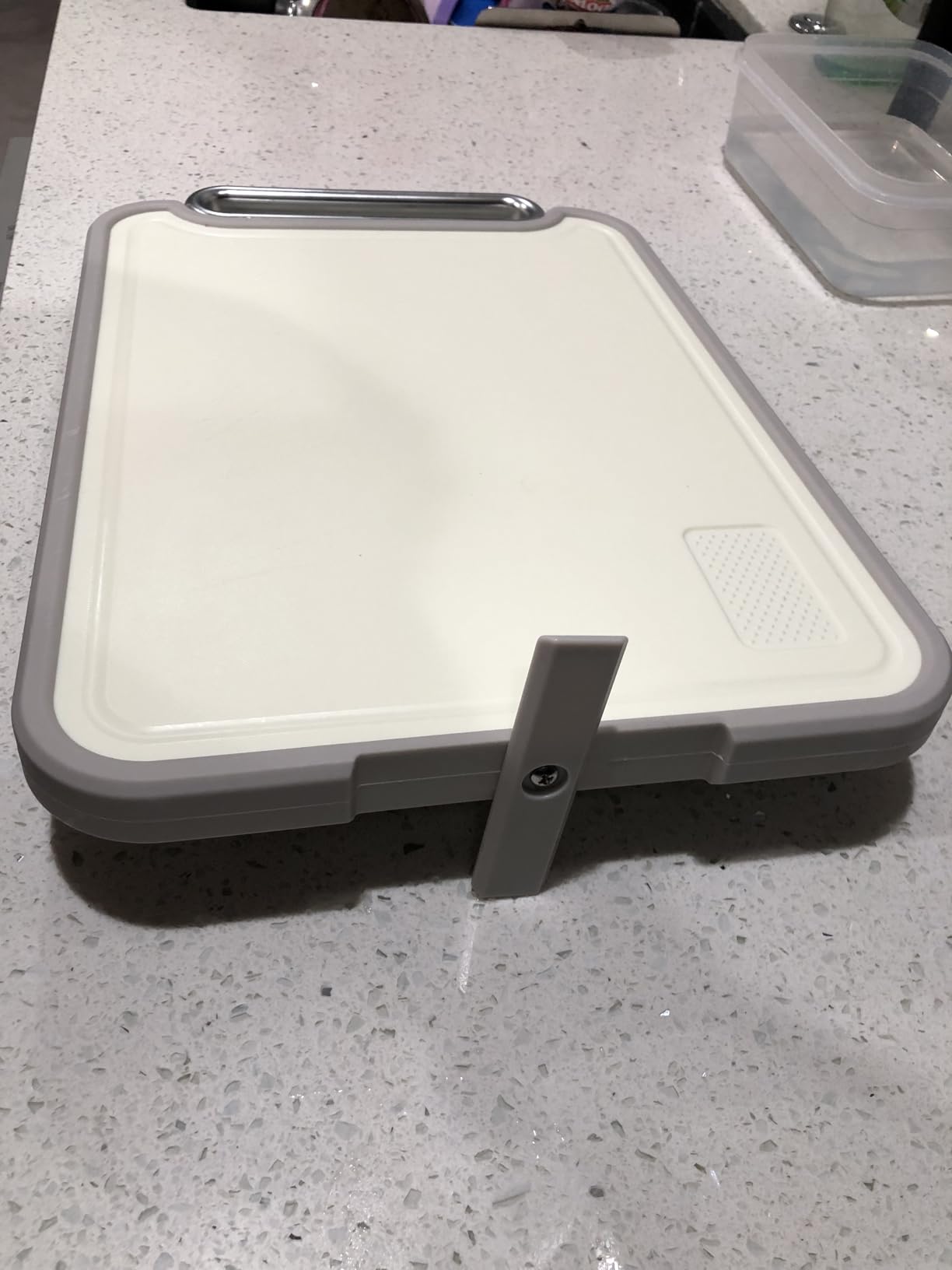 Stainless Steel Cutting Board for Kitchen, 2-in-1 Double-Sided Chopping Board, Food Grade Stainless Steel/PP, Easy to Clean, Large Size, Non-Slip, 16