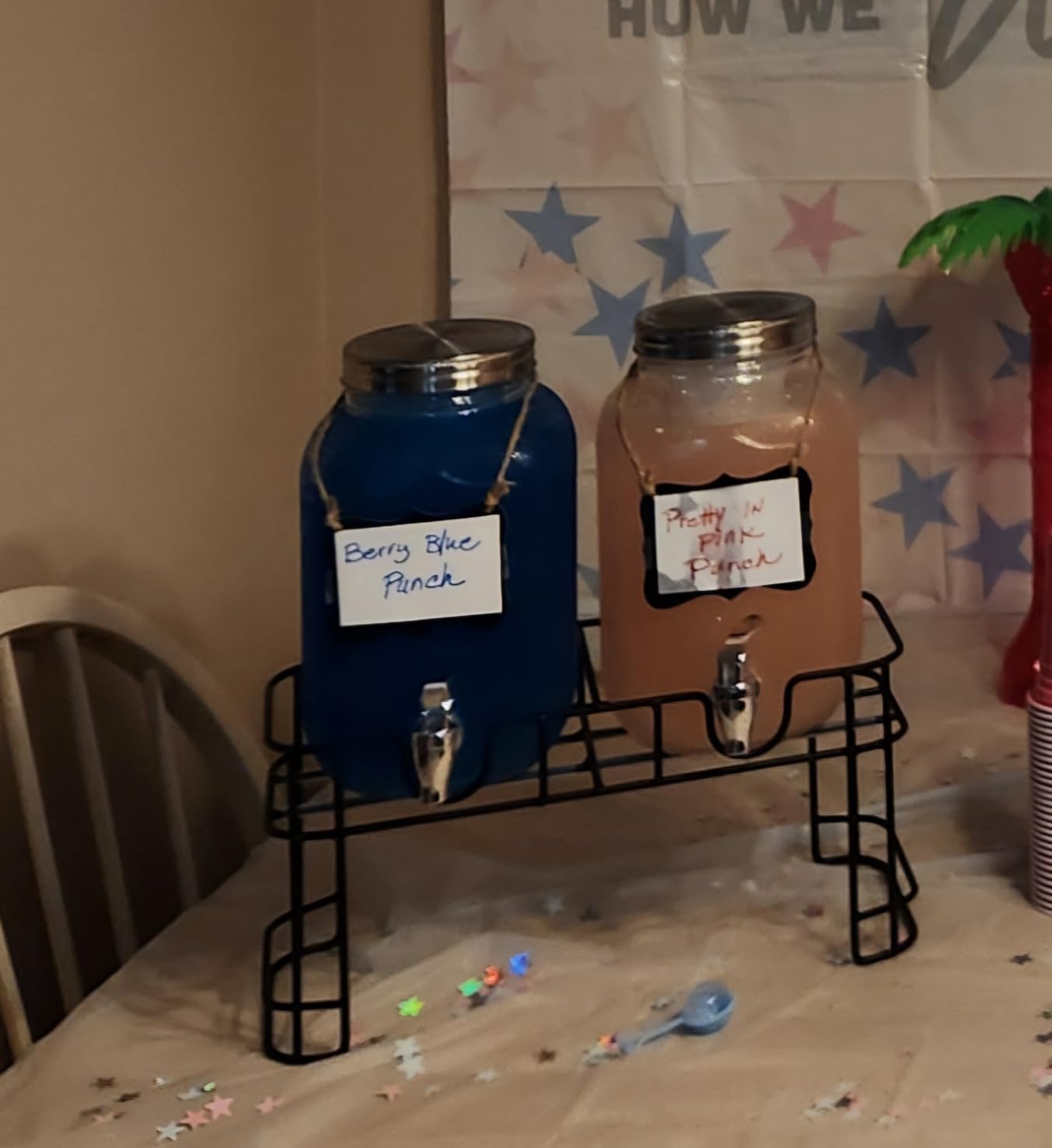 2-Pack 1 Gallon Glass Drink Dispensers for Parties - Leak-Proof Beverage Dispenser with Stand, Spigot, Ice Cylinder & Chalkboard Labels - Perfect for Lemonade, Iced Tea, and Party Drinks customer photo 2