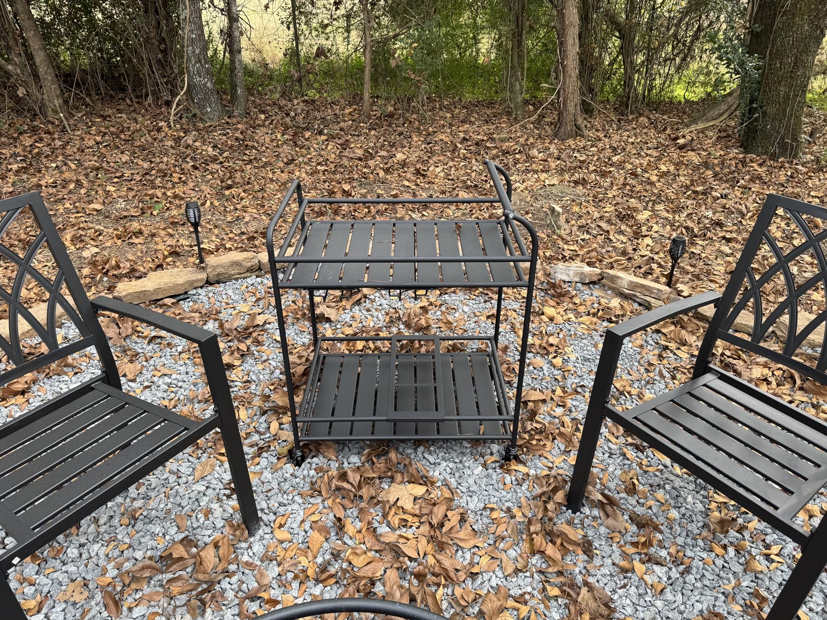 Best Choice Products Rolling Bar Cart, Mobile Home Bar Serving Cart, Serving Station w/ 2 Tier Shelves, Wine Rack, Lockable Wheels - Black customer photo 2