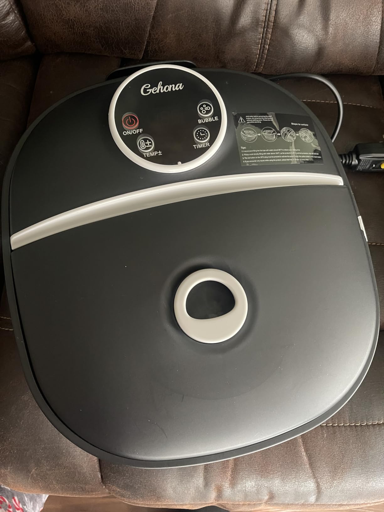 Collapsible Foot Spa Bath with Heat,Foot Massager with Two Side Supports,Leakage Protector,Temperature Control,Bubbles,Red Light,Timer,Feet Spa Tub,Feet Soaker,Gifts (Black) customer photo 2