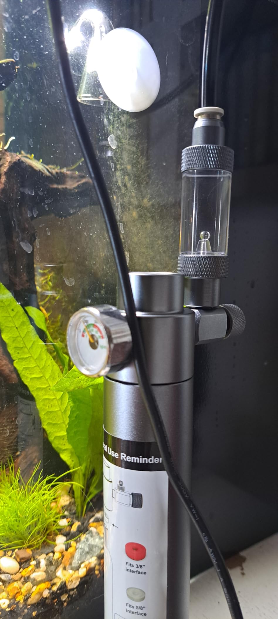 FZONE Desktop Aquarium CO2 System, CO2 Regulator with 45g Disposable CO2 Cartridge, Compatible with 5/8