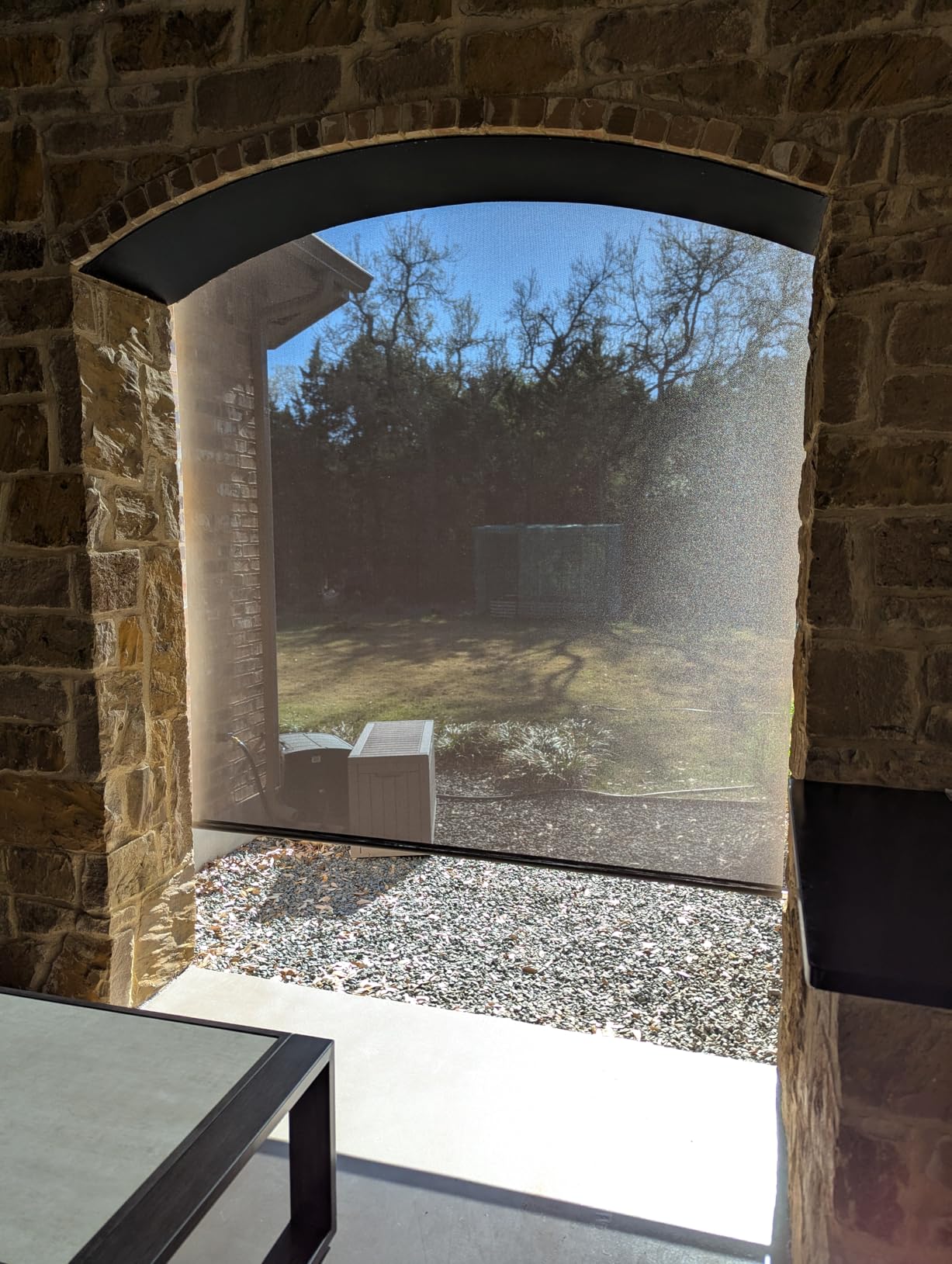 Yoolax Motorized Outdoor Shades Smart Retractable Patio Screens with App & Remote Control, Electric Blinds for Porch Patio Waterproof Roller Shades 8X8ft (5% Openness Alpine Rock) customer photo 2