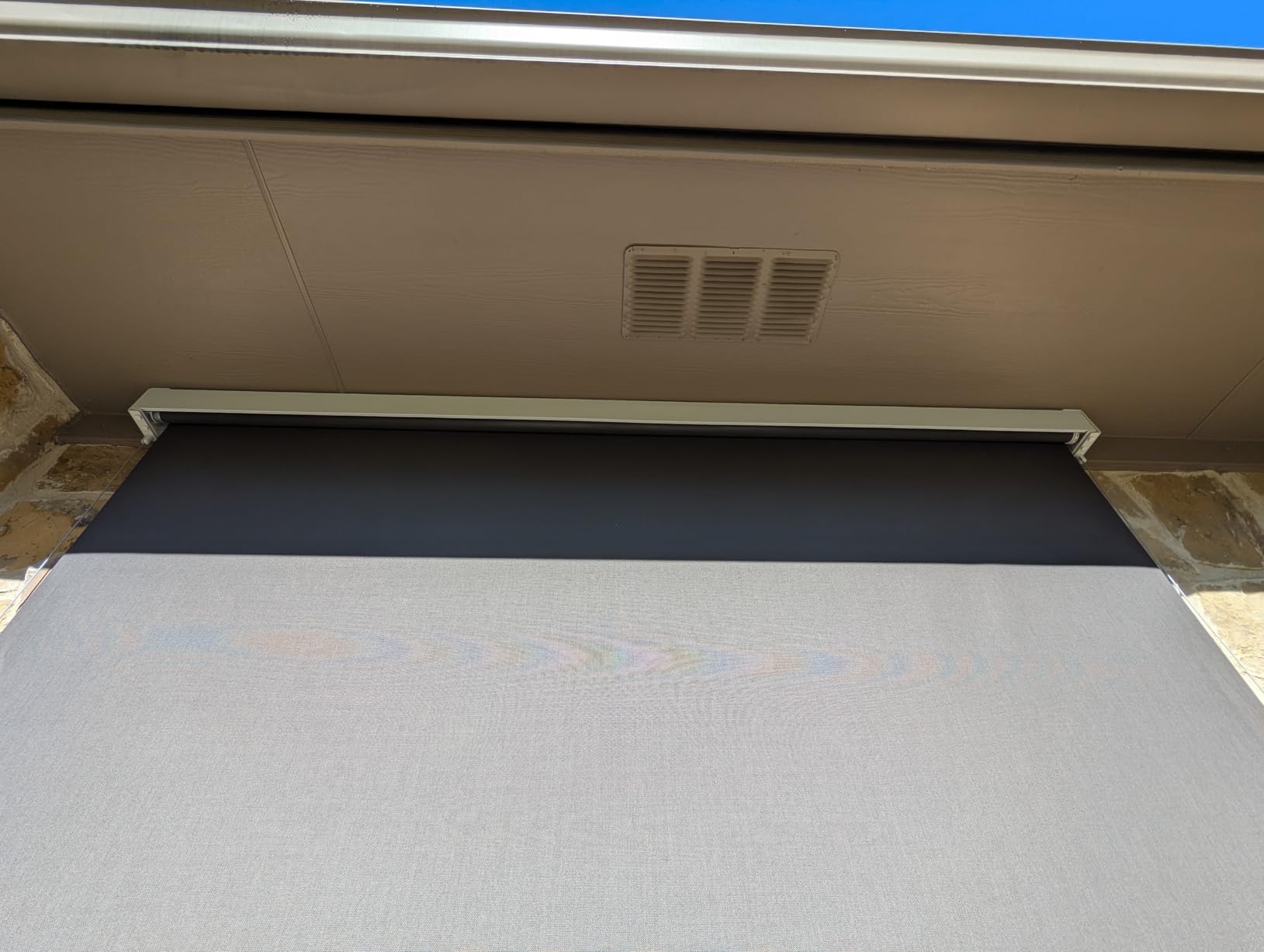 Yoolax Motorized Outdoor Shades Smart Retractable Patio Screens with App & Remote Control, Electric Blinds for Porch Patio Waterproof Roller Shades 7X8ft (3% Openness Paine Grey) customer photo 1