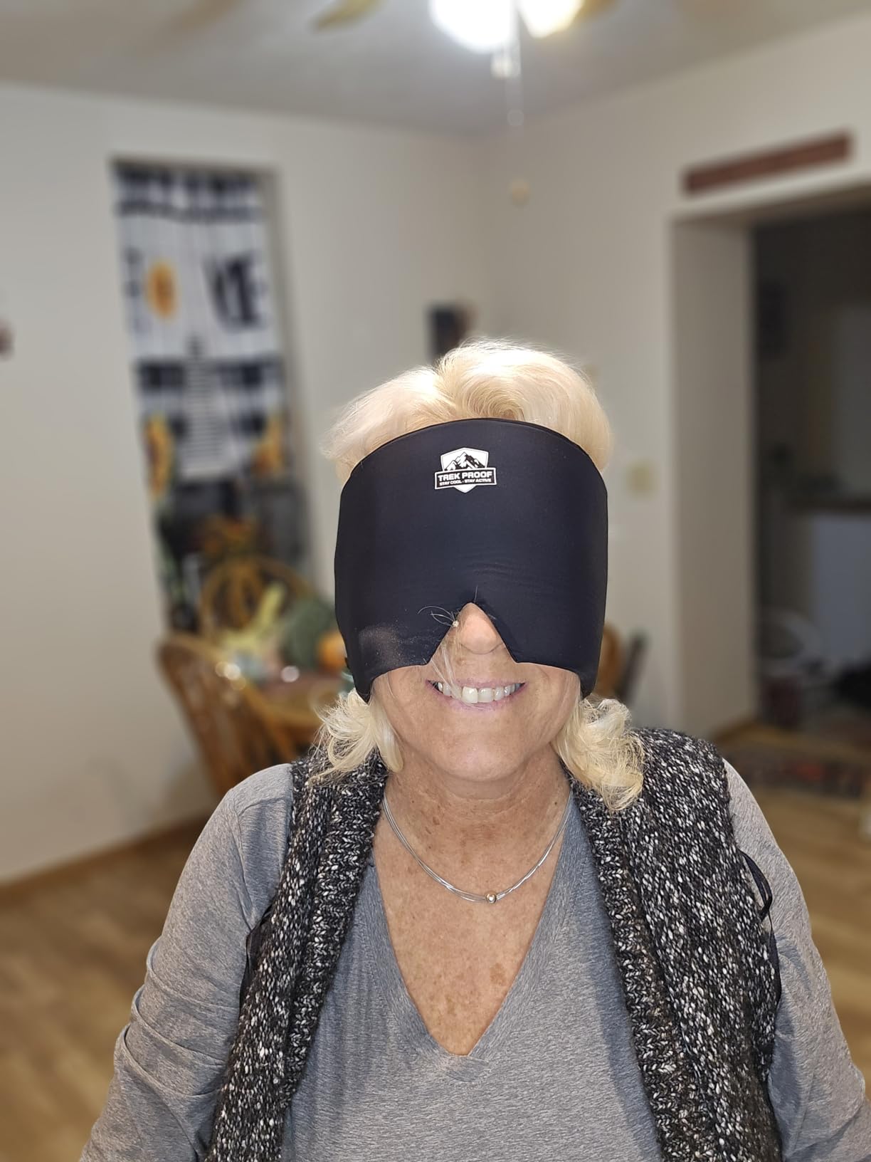 Trekproof Migraine Relief Cap, Cooling Gel Headache Relief Cap, Ice Pack for Face and Eyes, Cooling Migraine Mask, Soothing Cold Therapy Head Ice Pack Head Wrap for Tension, Sinus, Hangovers customer photo 2