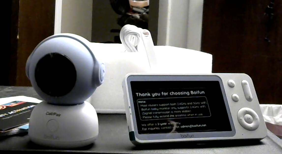 BOIFUN Wi-Fi Baby Monitor with Camera and Audio, Smartphone Compatible APP, 2K HD Night Vision with 5