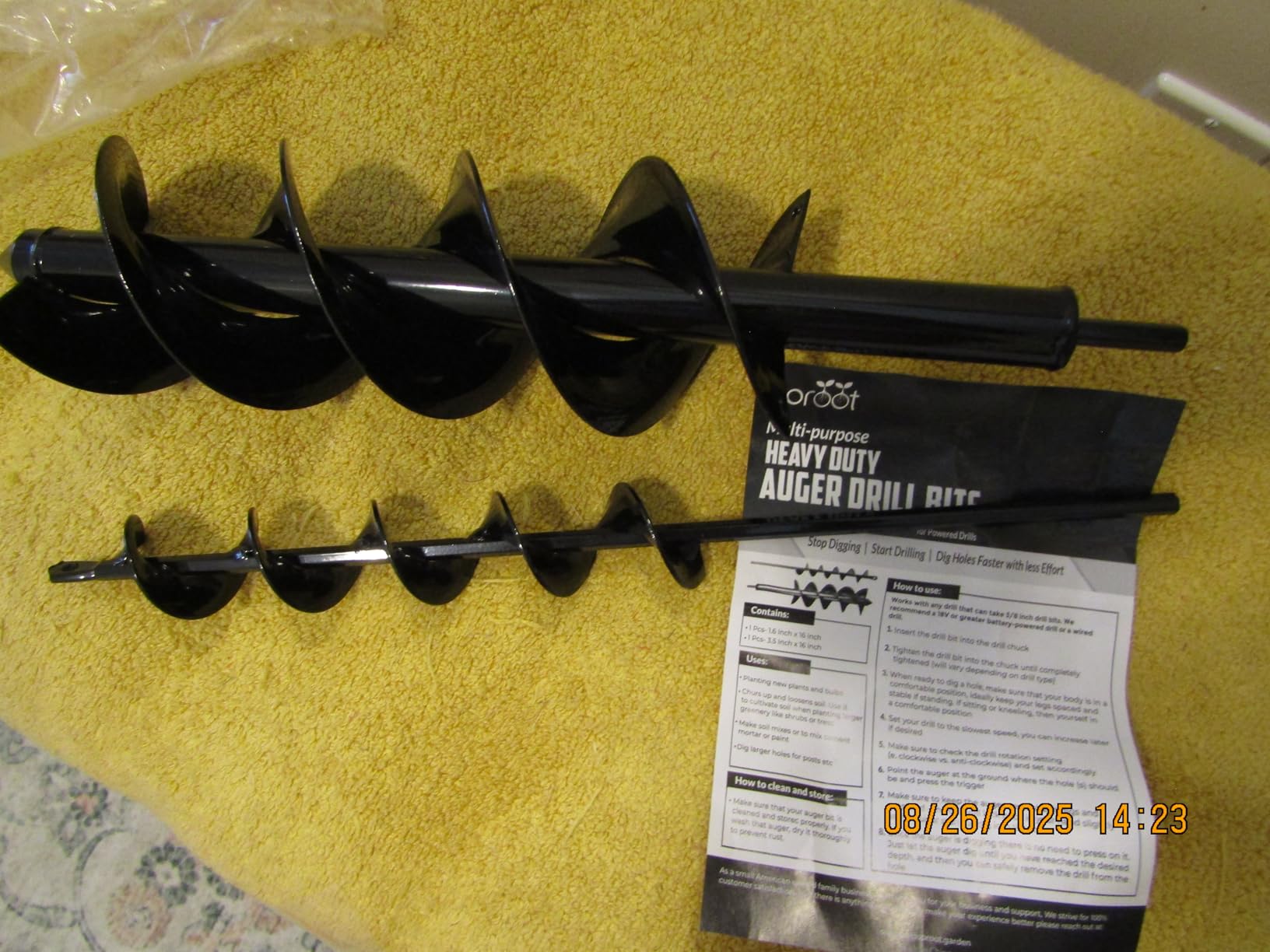 Sproot Garden Auger Drill Bit for Planting 1.6x16.5 Inch - Umbrellas and Fences Auger Post Hole Digger for Gardening and Spiral Bulb Planter Tool - 3/8 Inch Hex Drive Compatible customer photo 2