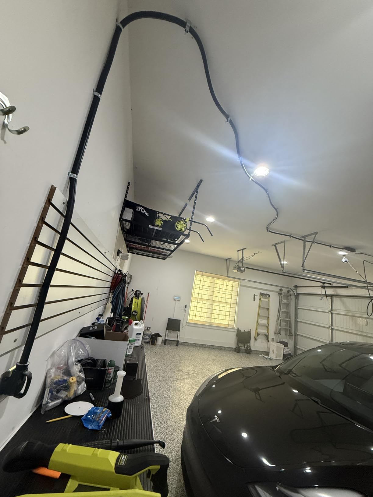 ChargeFlex USA Made Original Universal EV Overhead Retractable Cable Organizer Management System for Tesla and Other EVs - for All Level 2 Chargers - Mounts to Ceiling and Wall - Reinforced Steel Cord customer photo 1