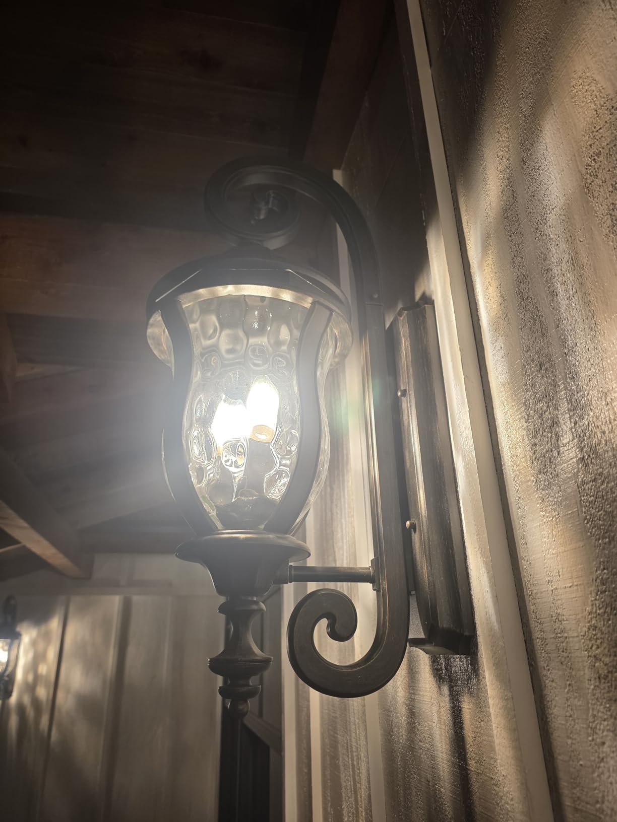 Large Outdoor Pendant Light Fixtures, 23.6'' Exterior Hanging Lantern Porch Light Adjustable, Black Hanging Lamp Farmhouse Exterior Chandelier Ceiling Mount for Entrance Patio customer photo 1