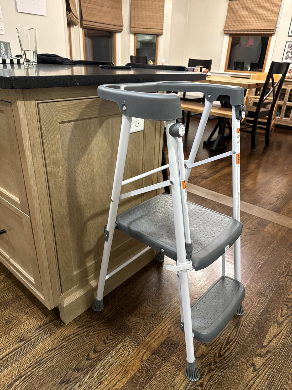 HBTower Kids 2 Steps Step Stool, Toddler Tower for Kitchen Counter Learning, Toddler Kitchen Stool Helper with Anti-Drop Safty Railing Kids Standing Folding Stepper customer photo 1