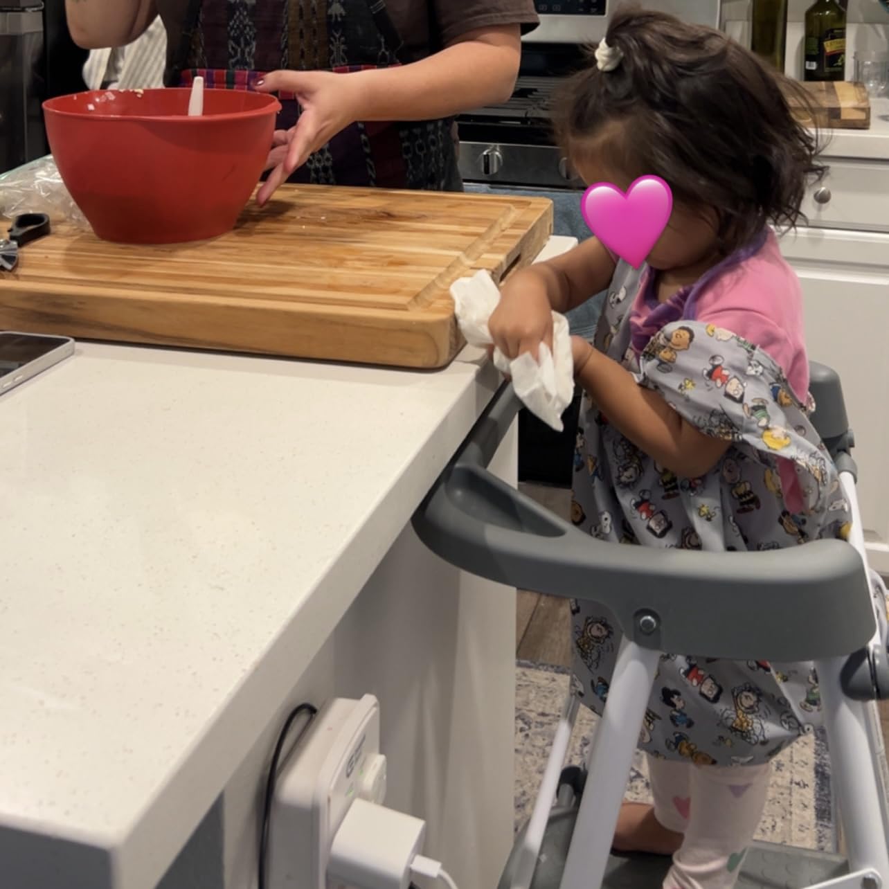 HBTower Kids 2 Steps Step Stool, Toddler Tower for Kitchen Counter Learning, Toddler Kitchen Stool Helper with Anti-Drop Safty Railing Kids Standing Folding Stepper customer photo 2