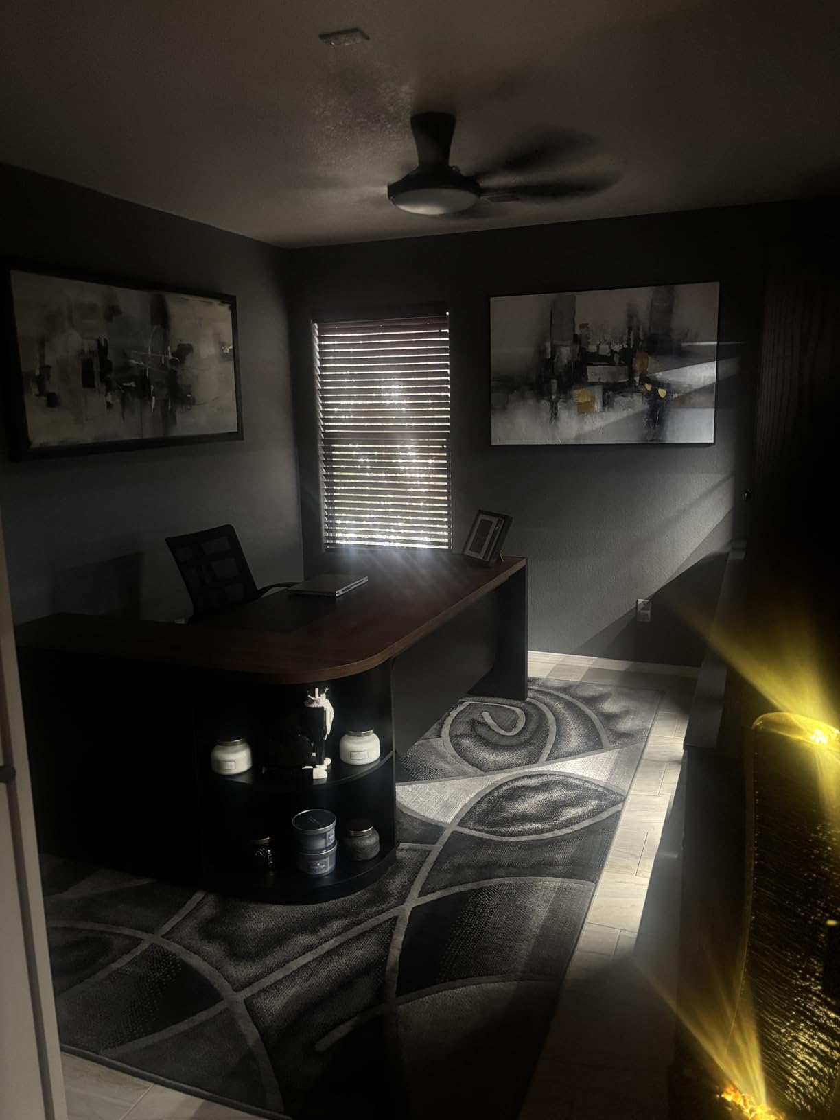 Tribesigns 80'' L-Shaped Desk, Large Executive Office Desk with 55'' Drawers Cabinet, Modern Computer Table with Storage Shelves, Business Furniture for Home Office, Walnut & Black customer photo 1