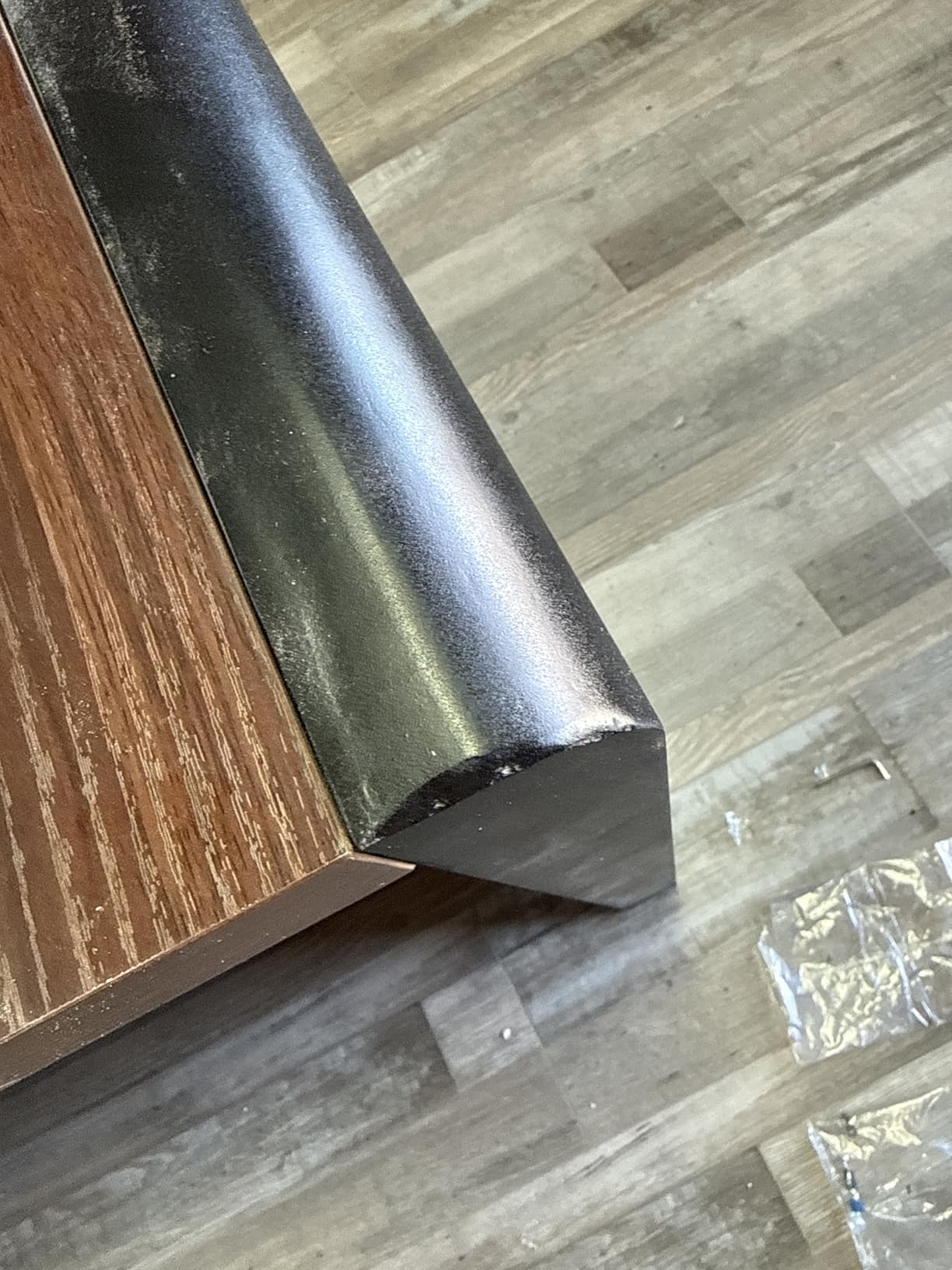 Tribesigns 80'' L-Shaped Desk, Large Executive Office Desk with 55'' Drawers Cabinet, Modern Computer Table with Storage Shelves, Business Furniture for Home Office, Walnut & Black customer photo 2