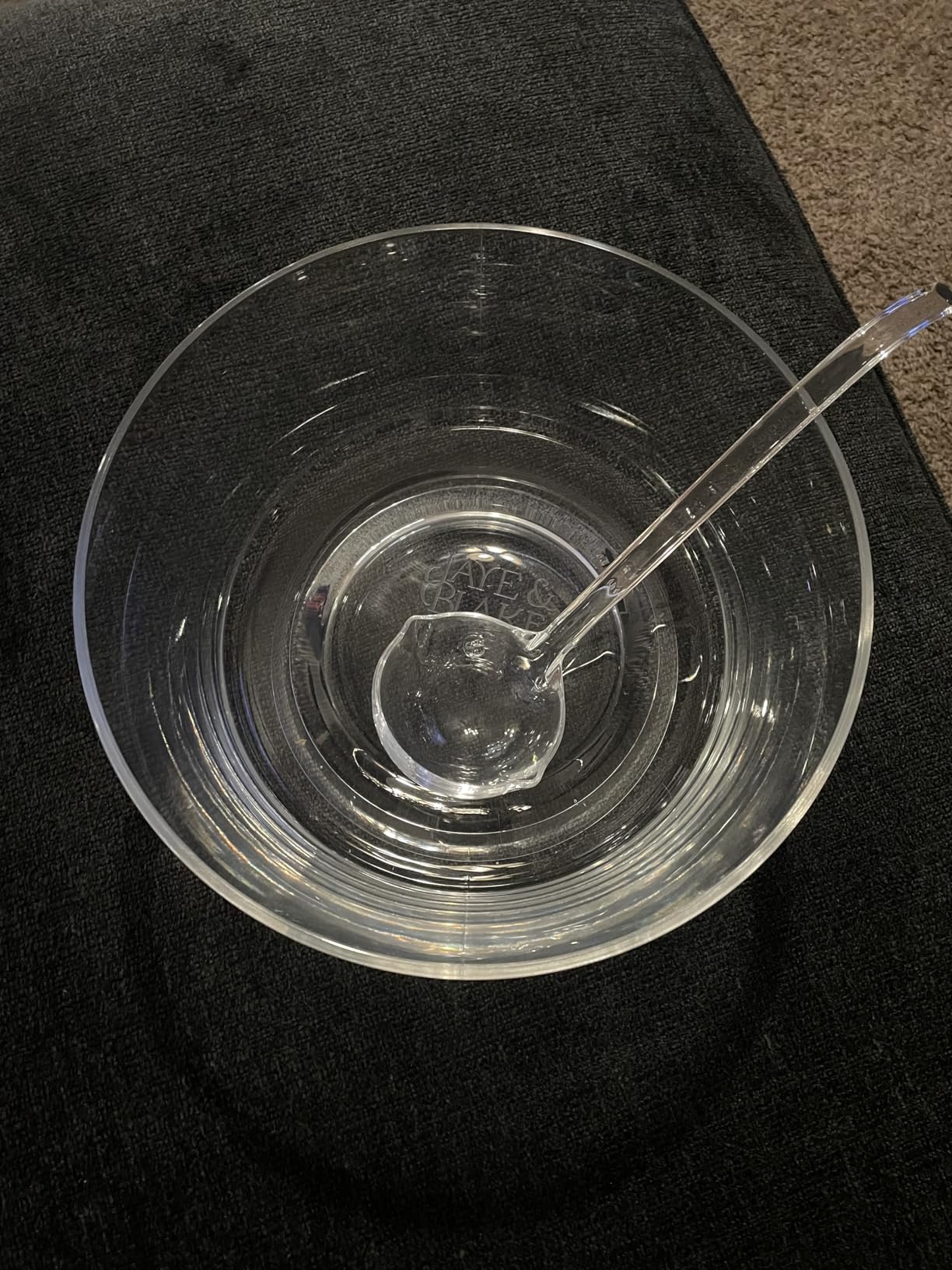 Premium Acrylic Punch Bowl with Ladle | 12W x 6H Clear Design Glass Like Quality & Durable Acrylic Bowls | 1.5 Gallon (6 quarts) Punch Bowl For Parties, Holidays, Schools, Halloween customer photo 2