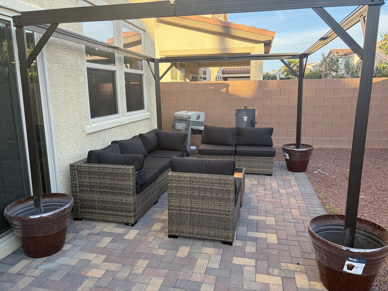 Aoxun Patio Furniture Sets, 7-Piece Outdoor Patio Furniture with Thick Cushions, Wicker Outdoor Conversation Set Sectional Sofa for Backyard, Poolside, Garden customer photo 2