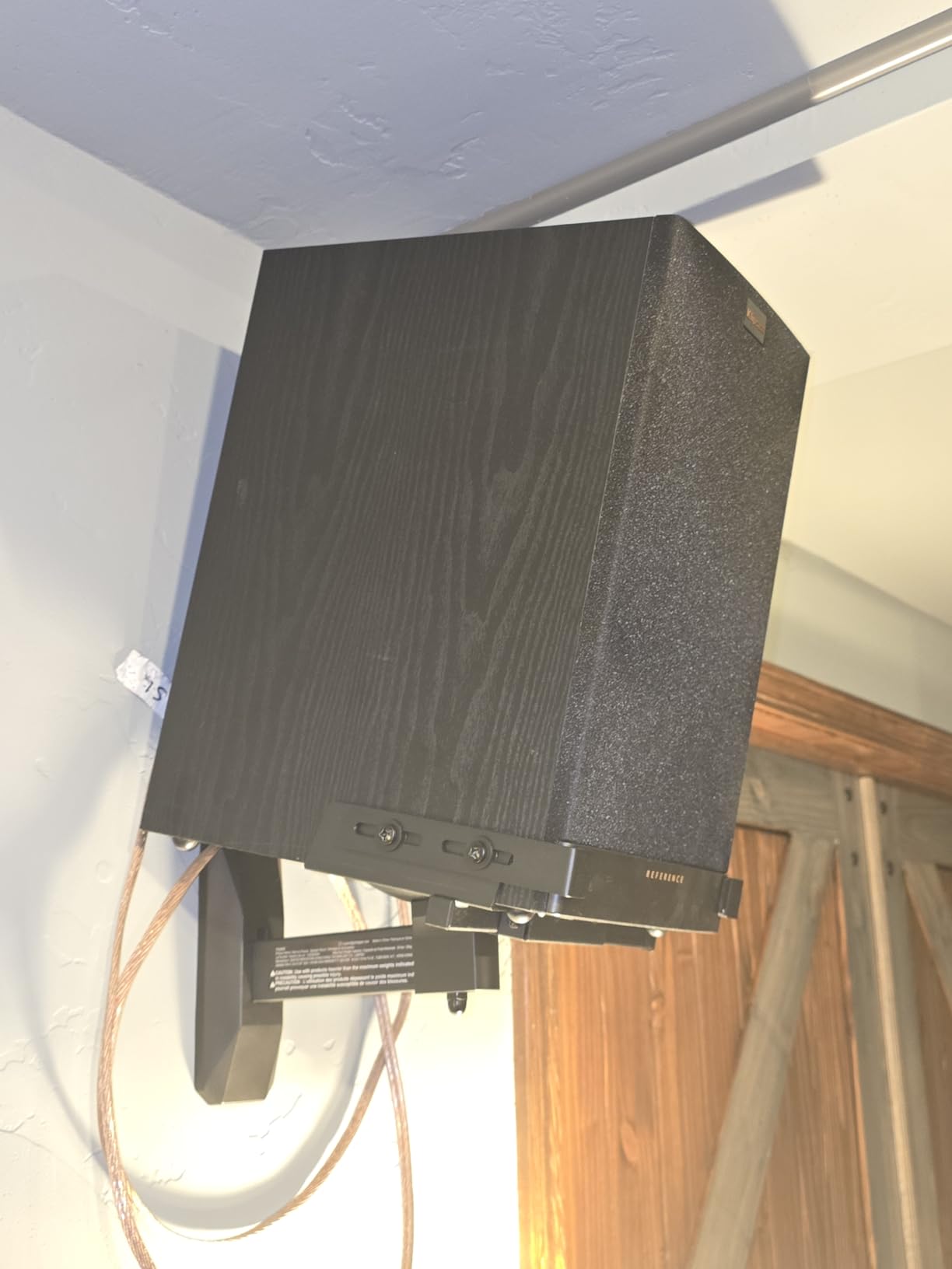 Perlegear Speaker Wall Mounts, Bookshelf Speaker Mounting Brackets with Dual Side Stable Clamp Design, Wide Tilt and Swivel Shelf for Large Surrounding Sound Speakers, Up to 55 lbs, 1 Pair customer photo 1
