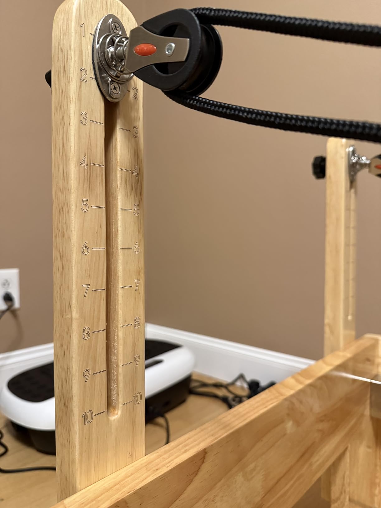 Pilates Reformer, Wooden Pilates Reformer Machine with Springs, Pilates Bed Strength Training Equipment for Home Use and Studio, Pilates Equipment with Reformer Box, Oak customer photo 1