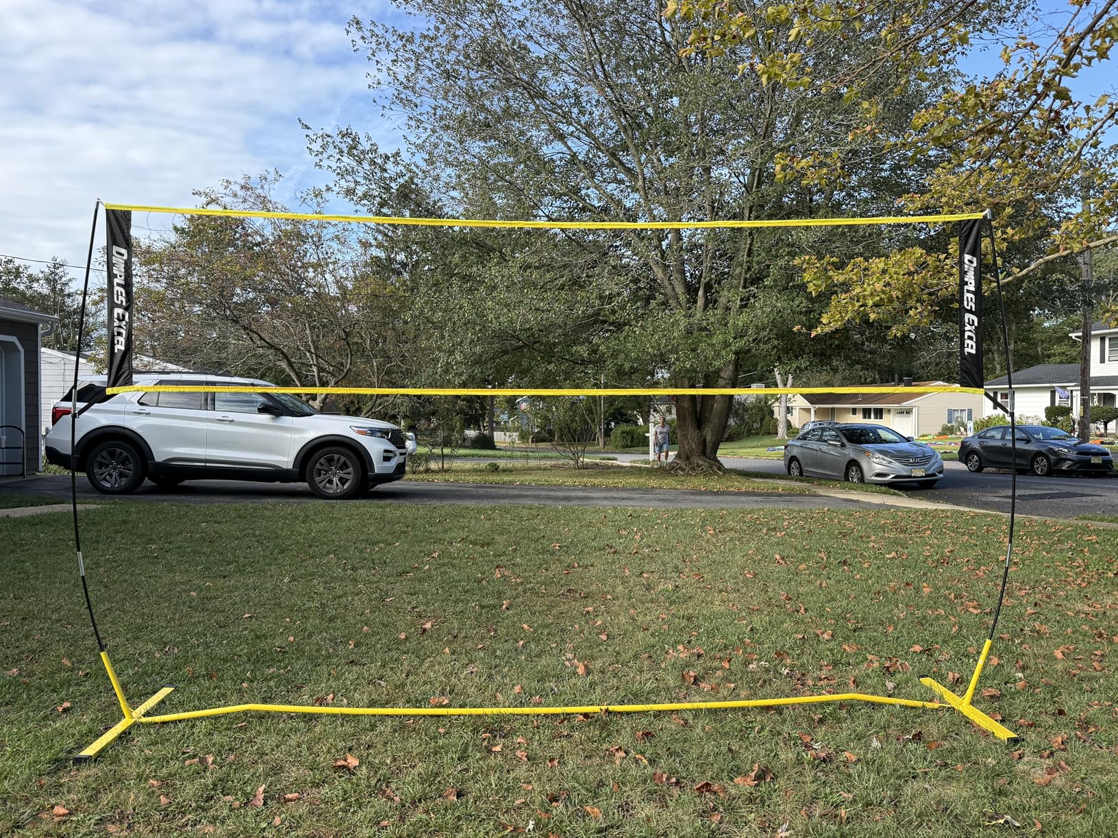 Dimples Excel 12x8 FT Professional Portable Volleyball Net Set with 4 Adjustable Height Levels (5.05-8 FT), Includes Volleyball, Pump, Carry Bag and Sandbags for Indoor/Outdoor Training customer photo 1