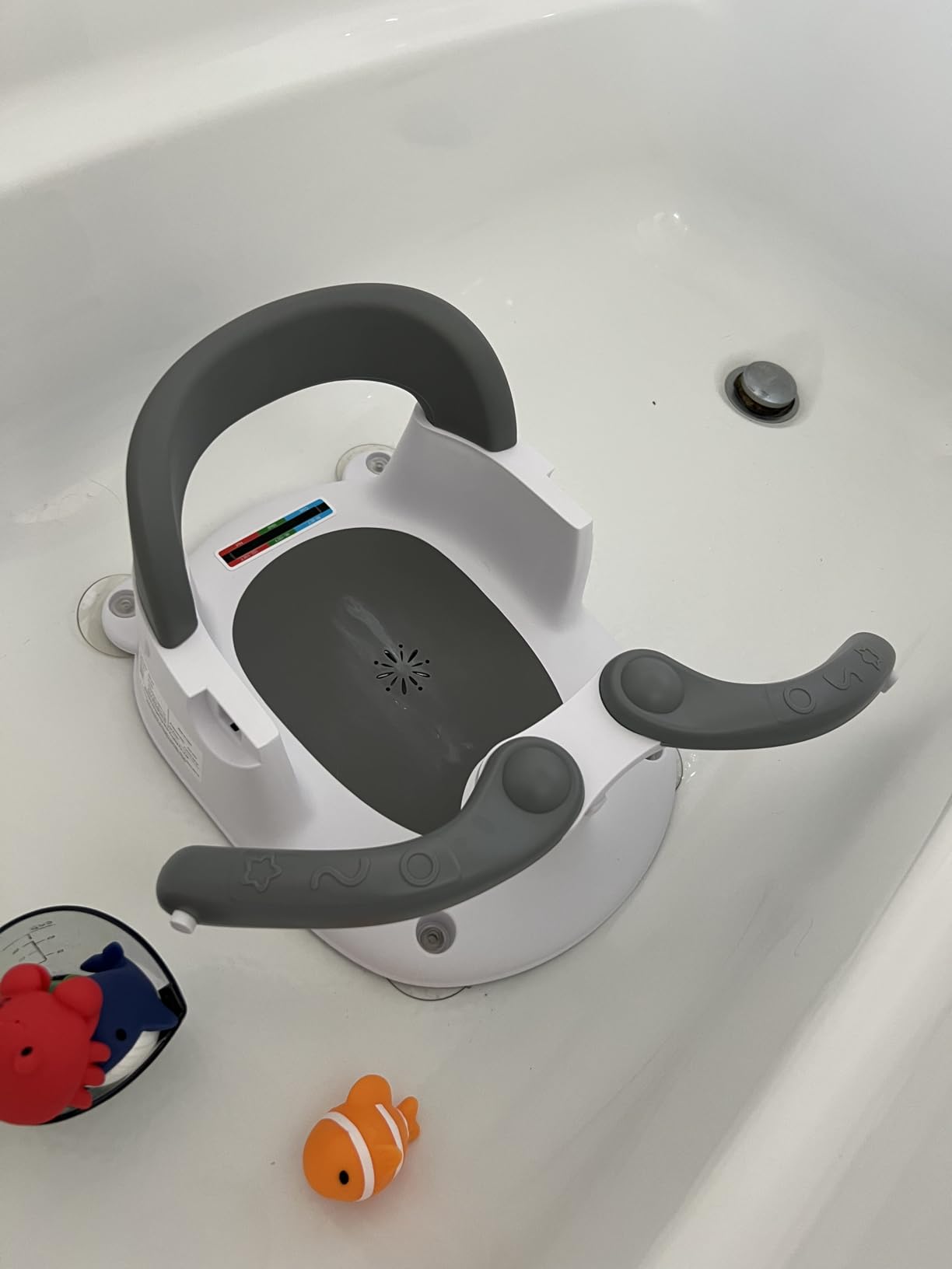 Baby Bath Seat for Babies 6 Months & Up Sitting Up, Infant Bath Seat with Temperature Alert + Open Backrest + on/Off Armrest customer photo 1