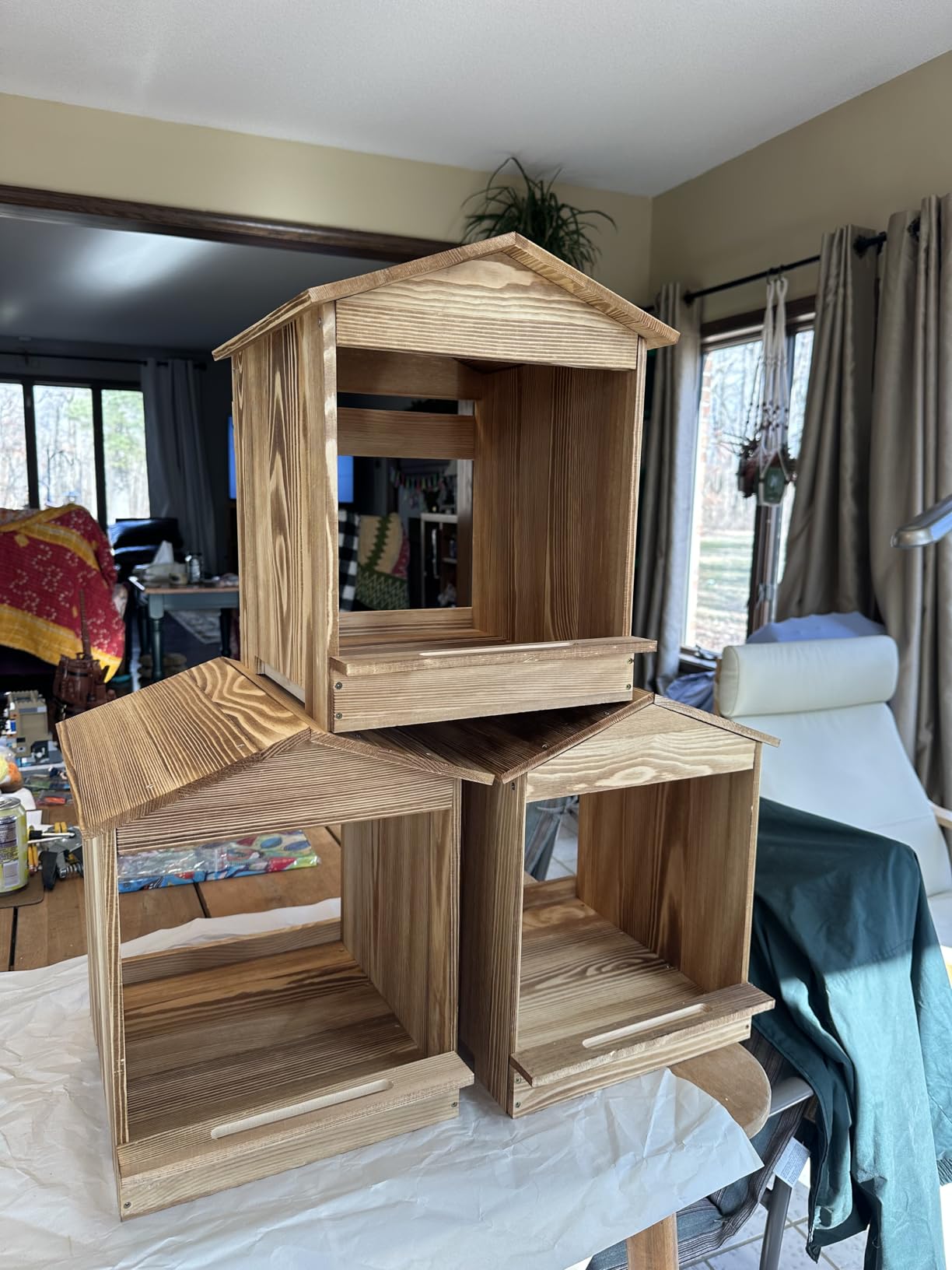 Chicken Nesting Box 3 Compartments - Wall Mount Wooden Egg Laying Nest Box for Chicken Coop, Easy to Assemble & Versatile Use for Hens, Ducks, Chickens customer photo 2