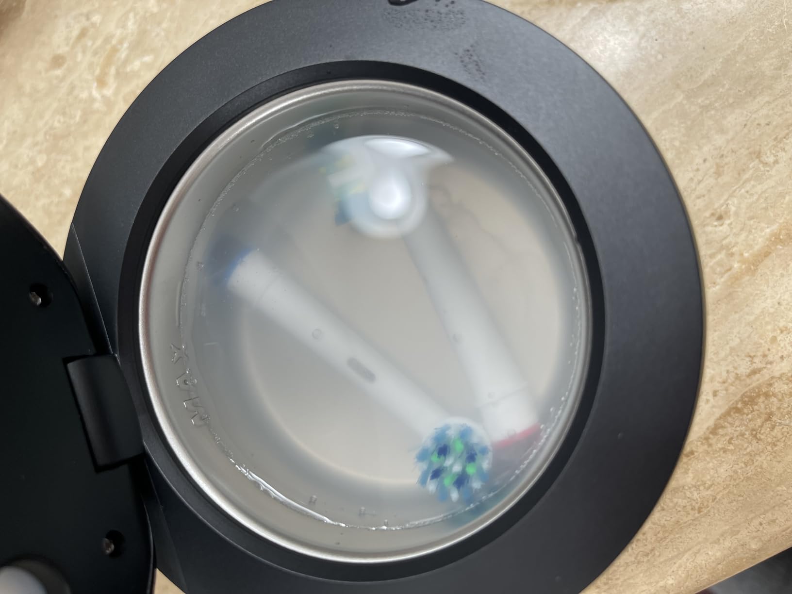 Upgraded Ultrasonic Retainer Cleaner Machine, 45kHz Ultrasonic Dentures Cleaner for Night Guards, Braces, Aligner, Toothbrush, Jewelry and More, 200ML Capacity, Black customer photo 2