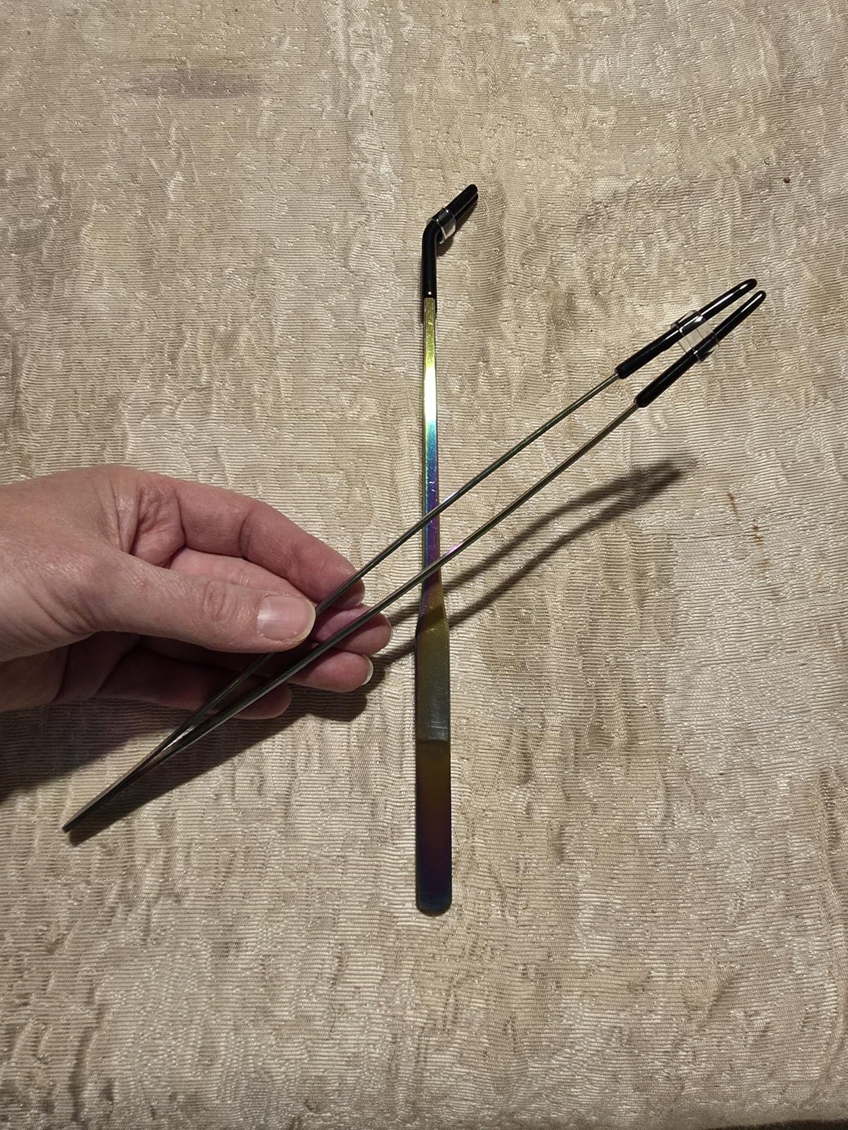 OLIISS Stainless Steel Reptile Feeding Tongs with Rubber Tip - 10.6